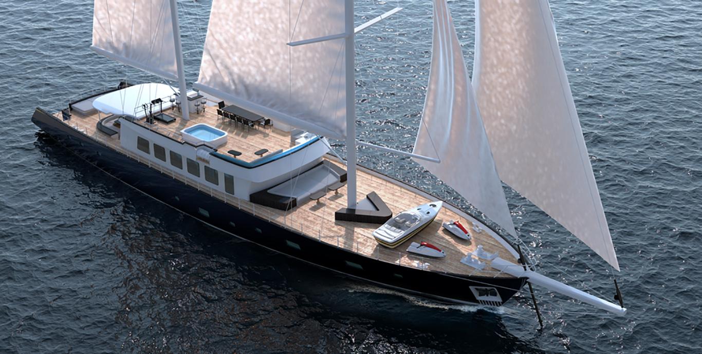 Aboard OGUZ KHAN a 165ft (50.5m) luxury sailing yacht , built by BODRUM OGUZ MARIN in 2021