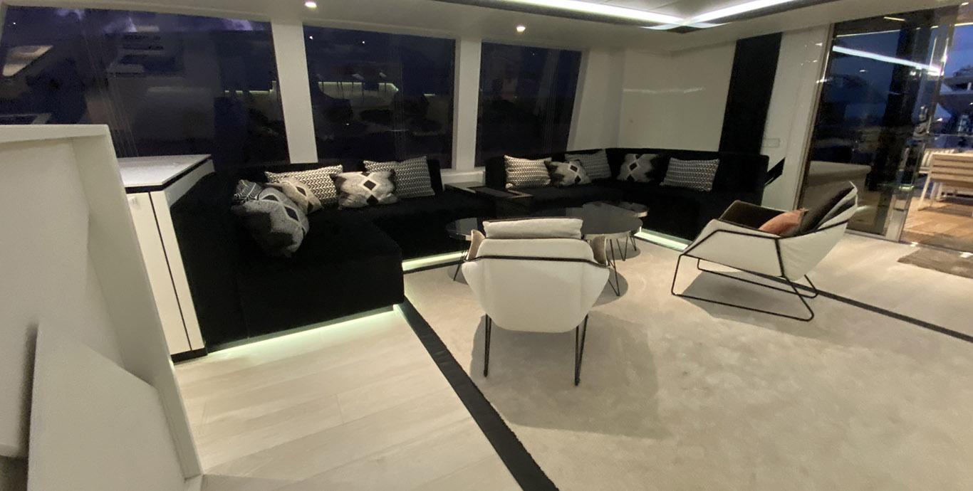 Aboard ABOVE & BEYOND a 80ft (24.38m) luxury sailing yacht , built by SUNREEF YACHTS in 2019