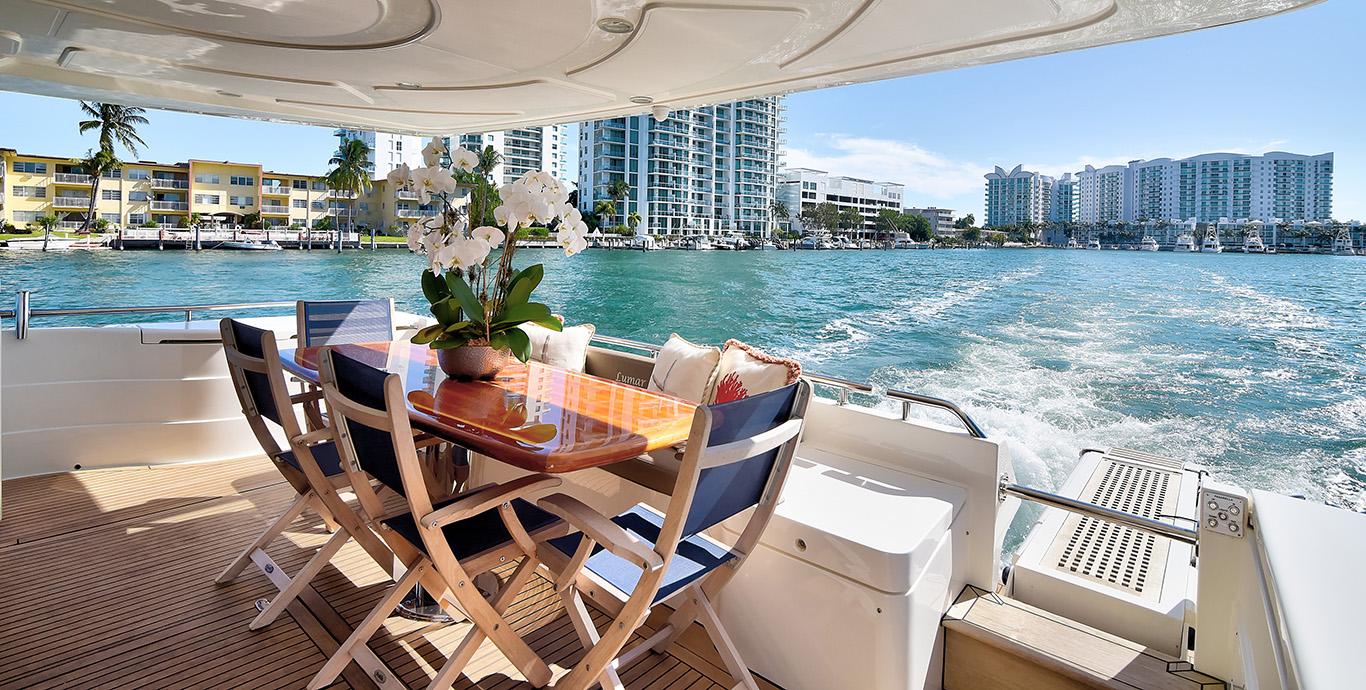 Aboard LUMAR a 68ft (20.73m) luxury motor yacht , built by FERRETTI YACHTS in 2005