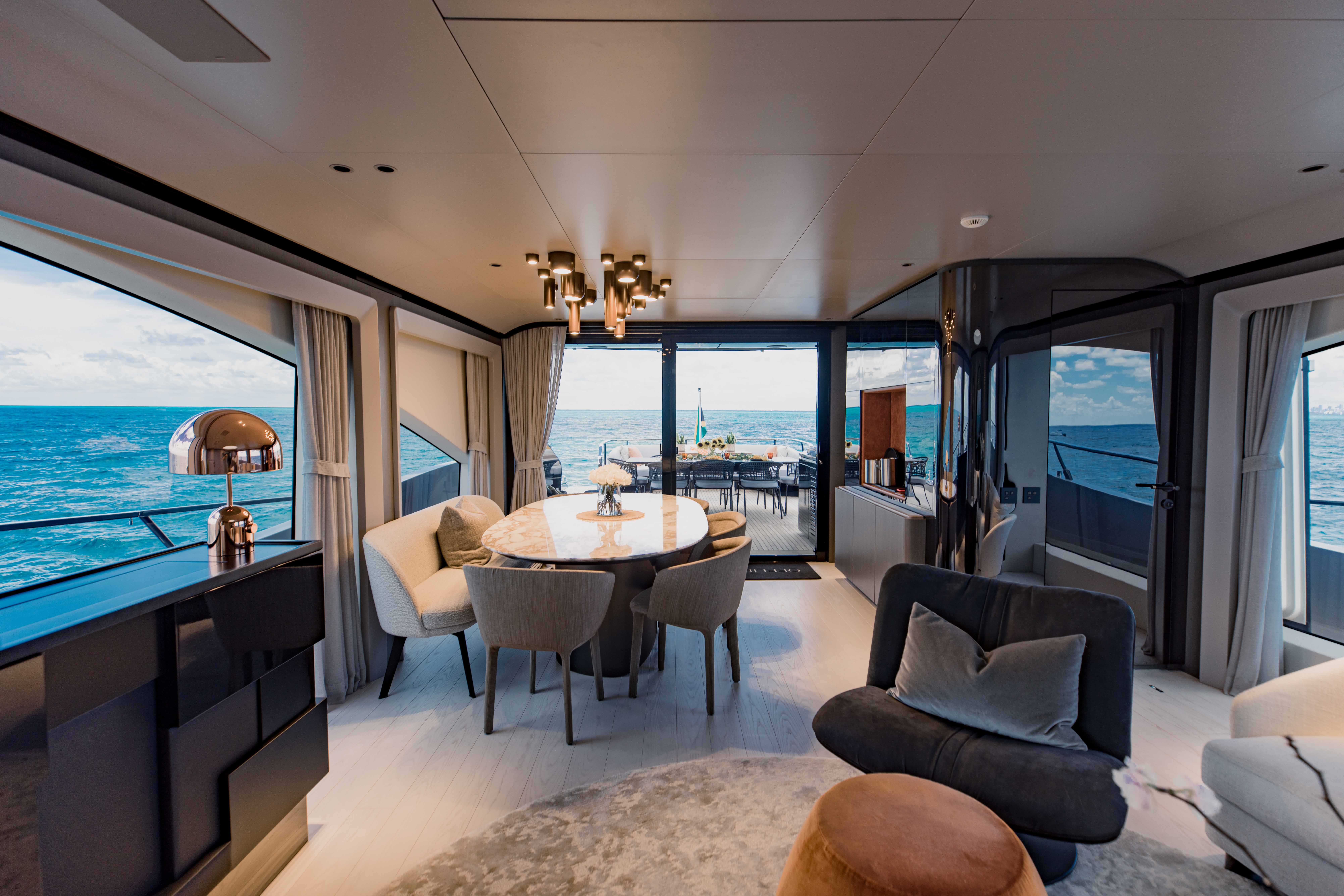 Aboard OFFLINE a 104ft (31.8m) luxury motor yacht , built by OVERMARINE in 2021