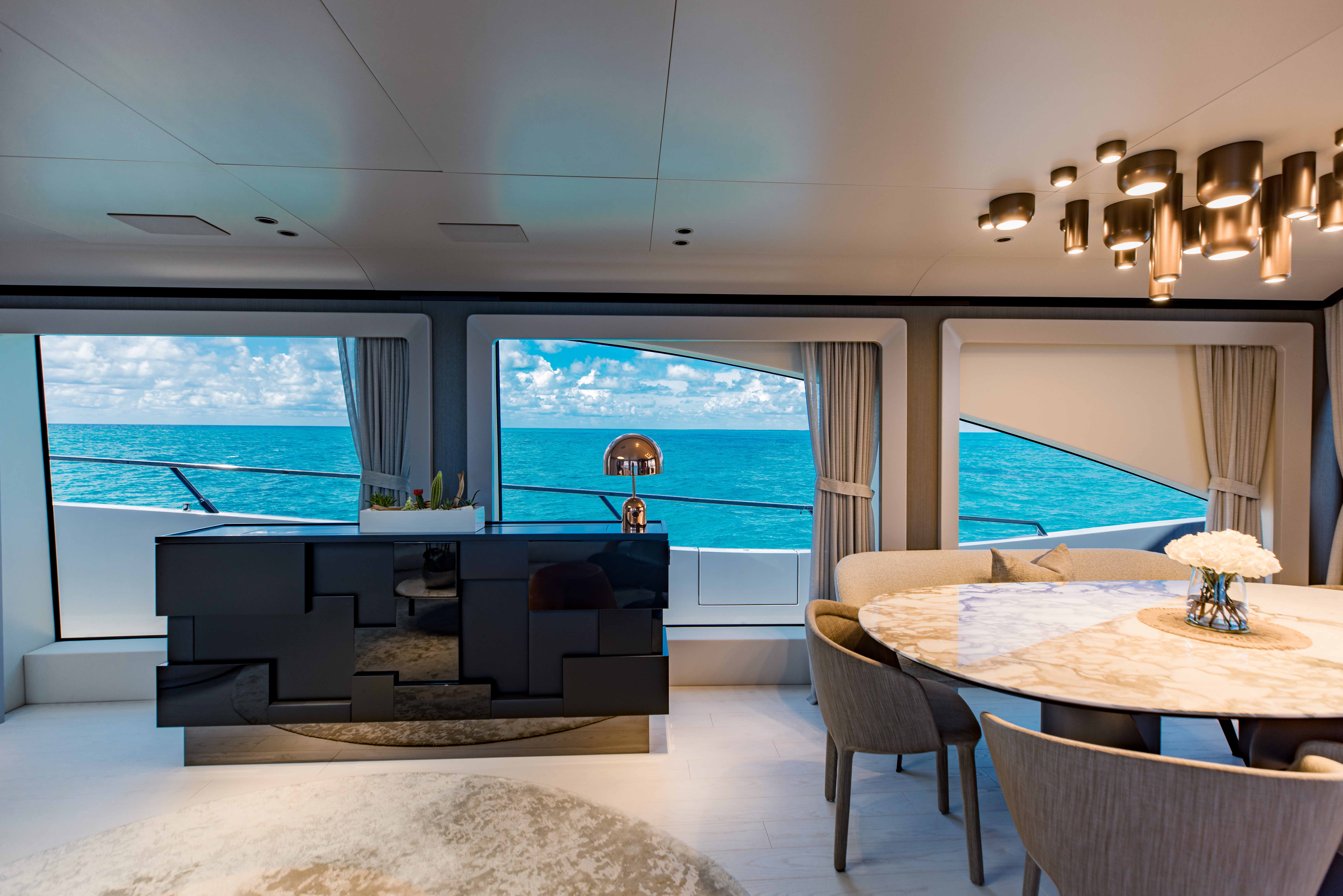 Aboard OFFLINE a 104ft (31.8m) luxury motor yacht , built by OVERMARINE in 2021