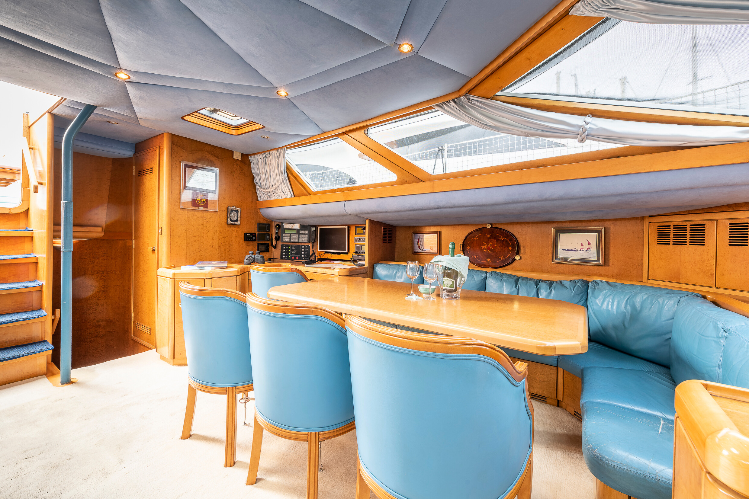 Aboard ROCIO a 83ft (25.46m) luxury sailing yacht , built by SOUTHAMPTON YACHT SERVICES in 1992