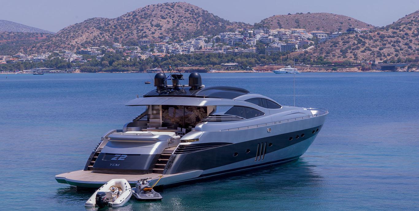 Aboard ONE a 90ft (27.42m) luxury motor yacht , built by PERSHING in 2006