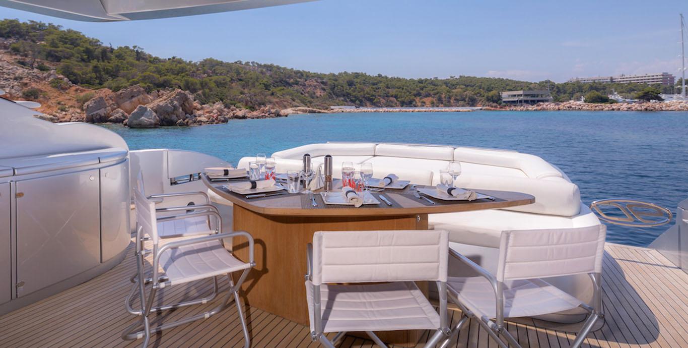 Aboard ONE a 90ft (27.42m) luxury motor yacht , built by PERSHING in 2006