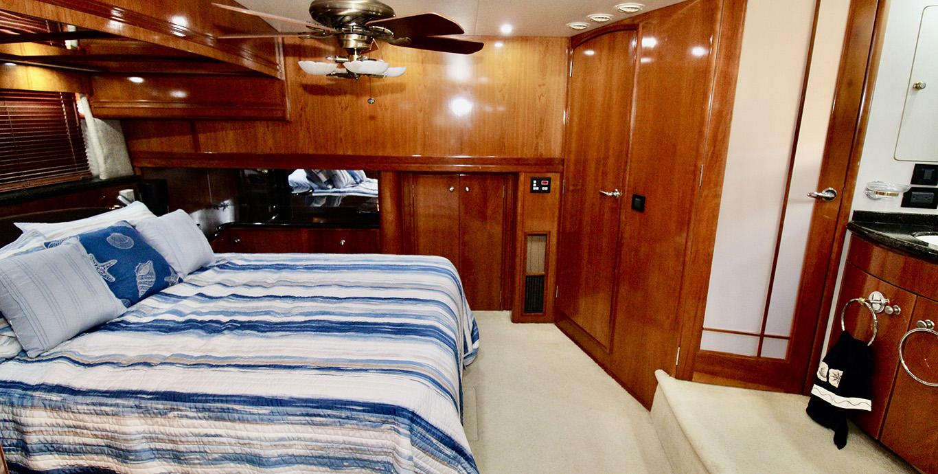 Aboard SEA NILE a 57ft (17.37m) luxury motor yacht , built by CARVER in 2001