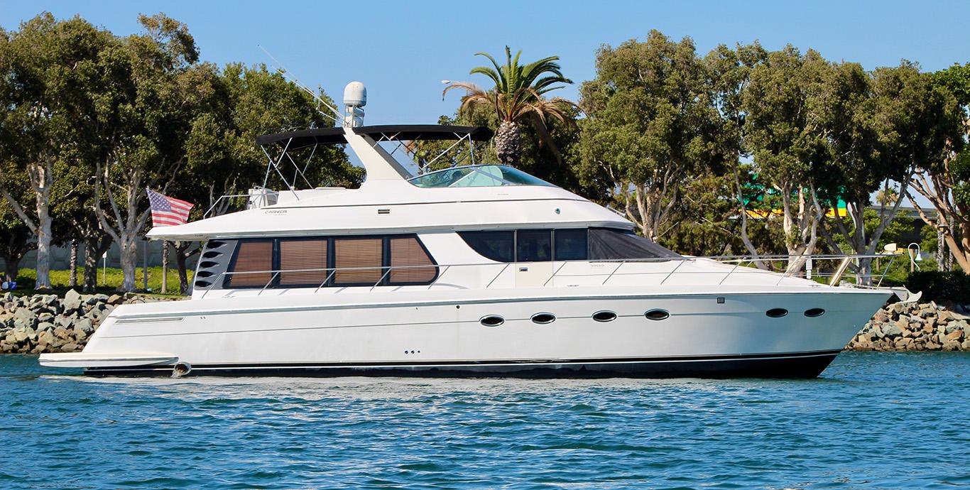 Aboard SEA NILE a 57ft (17.37m) luxury motor yacht , built by CARVER in 2001