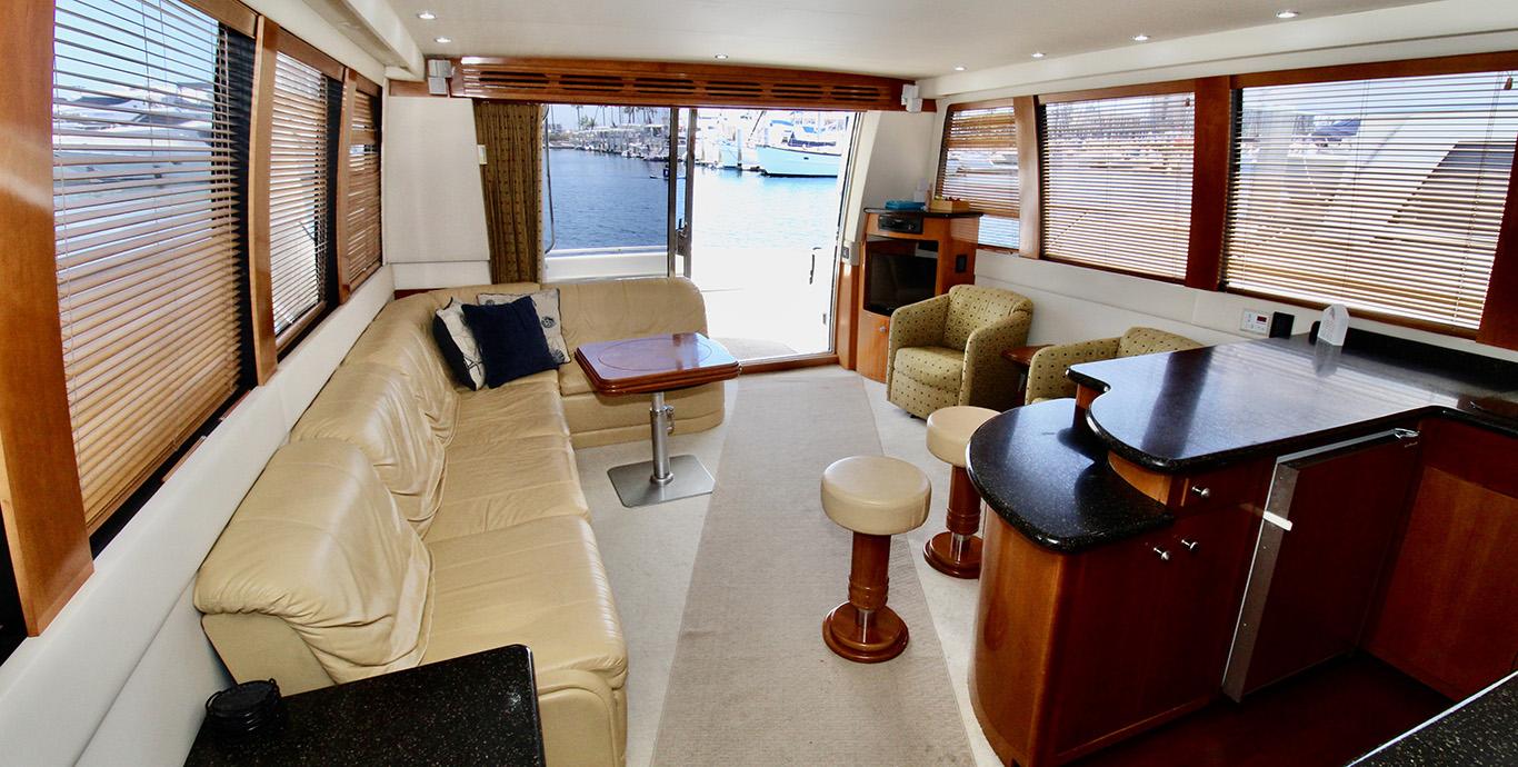 Aboard SEA NILE a 57ft (17.37m) luxury motor yacht , built by CARVER in 2001