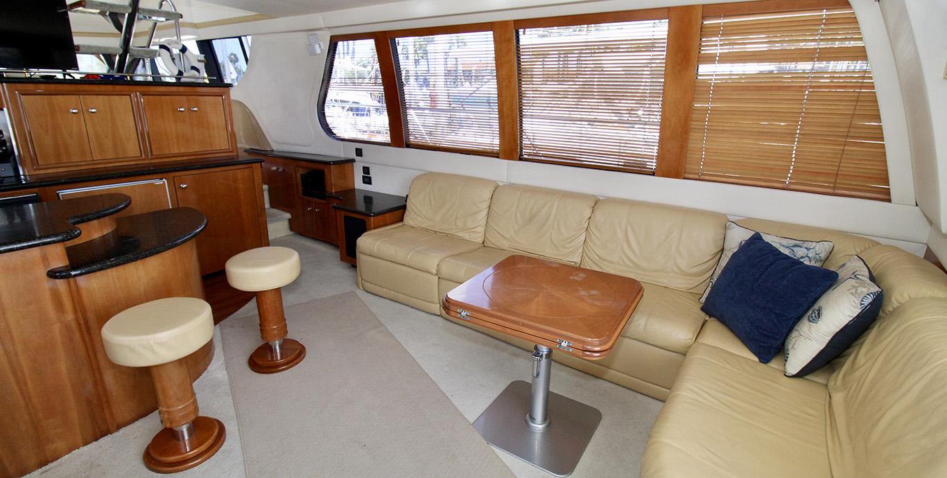 Aboard SEA NILE a 57ft (17.37m) luxury motor yacht , built by CARVER in 2001