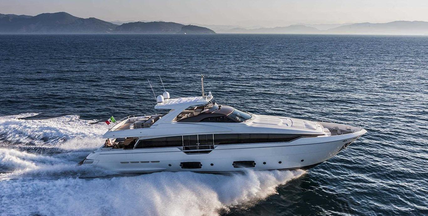 Aboard IVA a 95ft (29.2m) luxury motor yacht , built by FERRETTI YACHTS in 2014