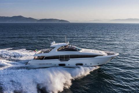 Aboard IVA a 95ft (29.2m) luxury motor yacht , built by FERRETTI YACHTS in 2014