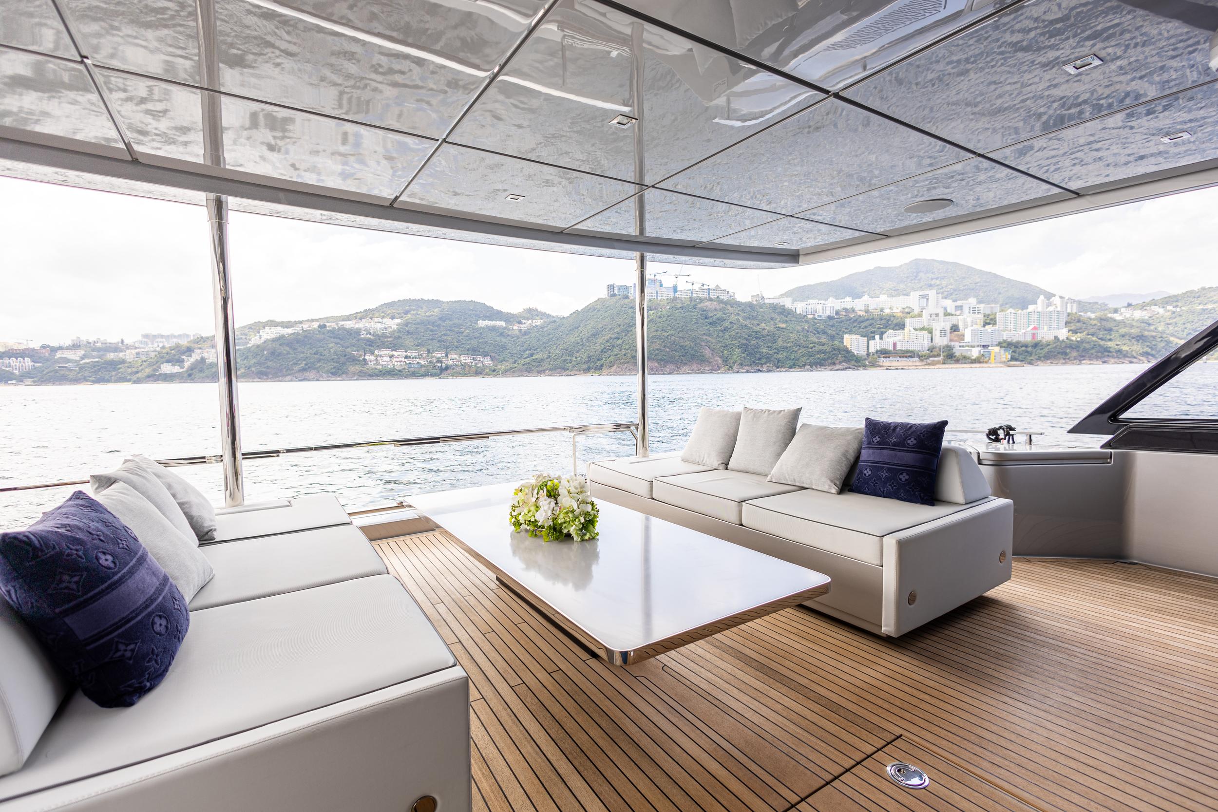 Aboard CHARLIE a 93ft (28.5m) luxury motor yacht for Sale available with Fraser Yachts, built by RIVA in 2020