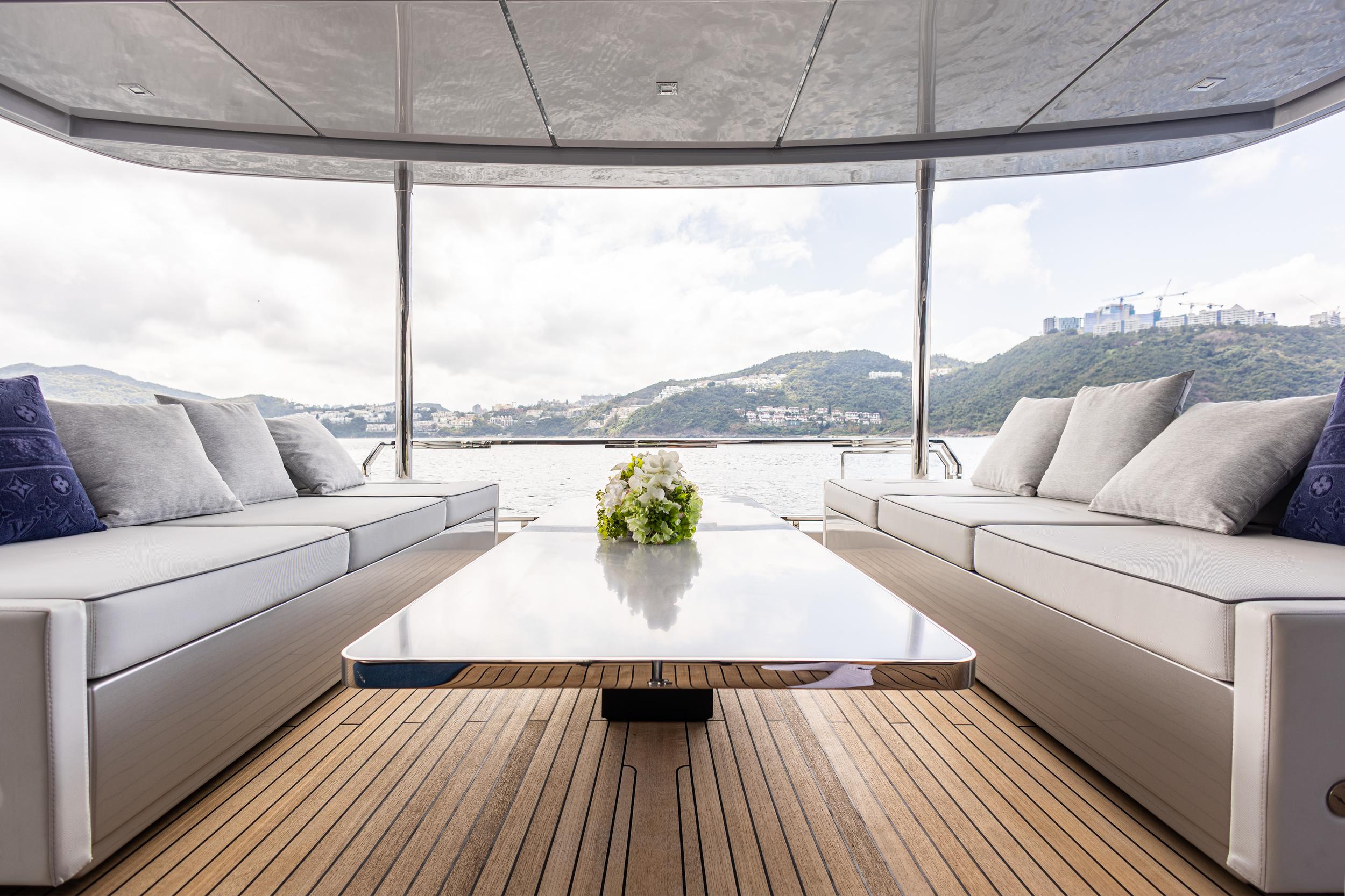 Aboard CHARLIE a 93ft (28.5m) luxury motor yacht for Sale available with Fraser Yachts, built by RIVA in 2020