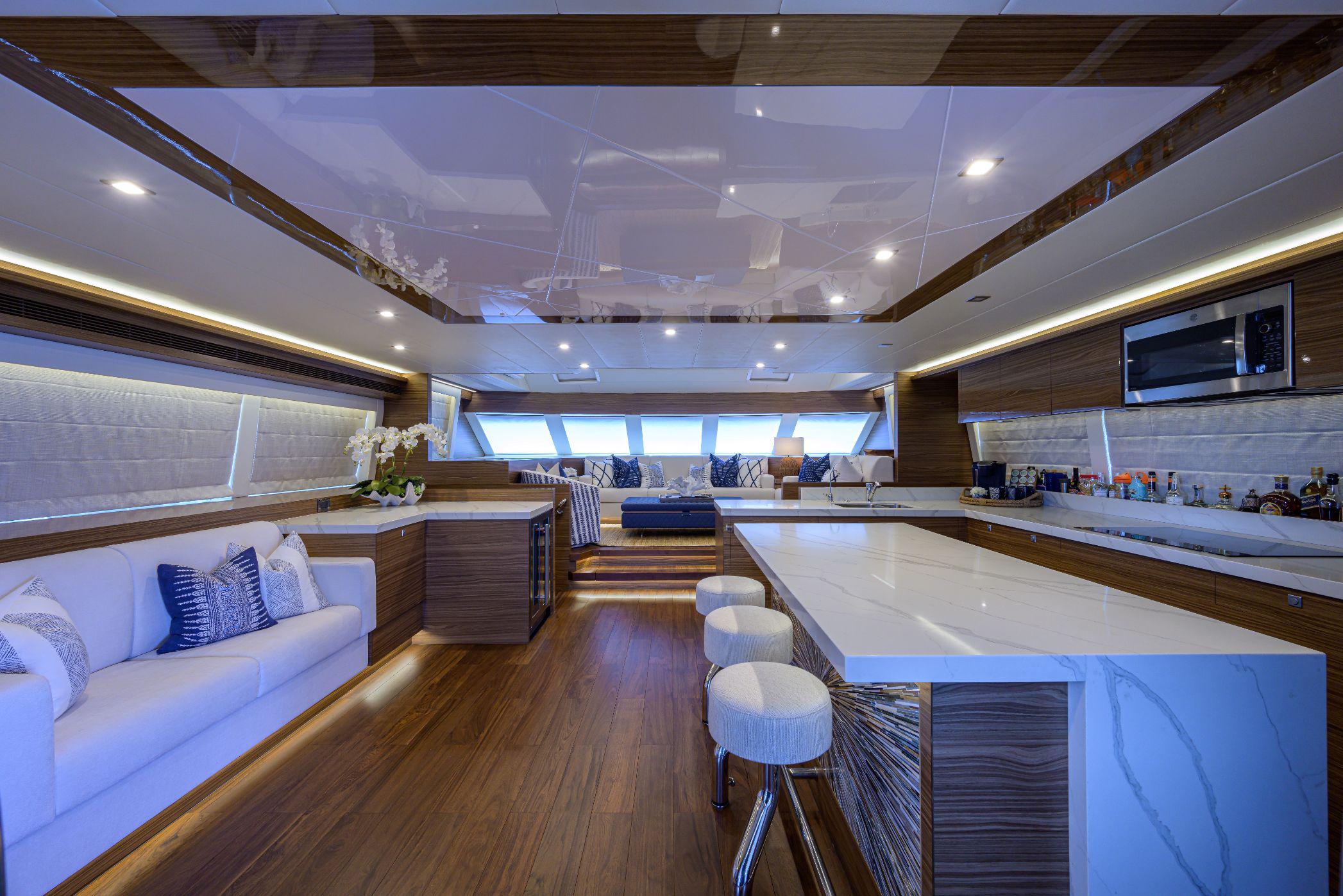 Aboard MANGATA a 60ft (18.29m) luxury motor yacht , built by HORIZON in 2022