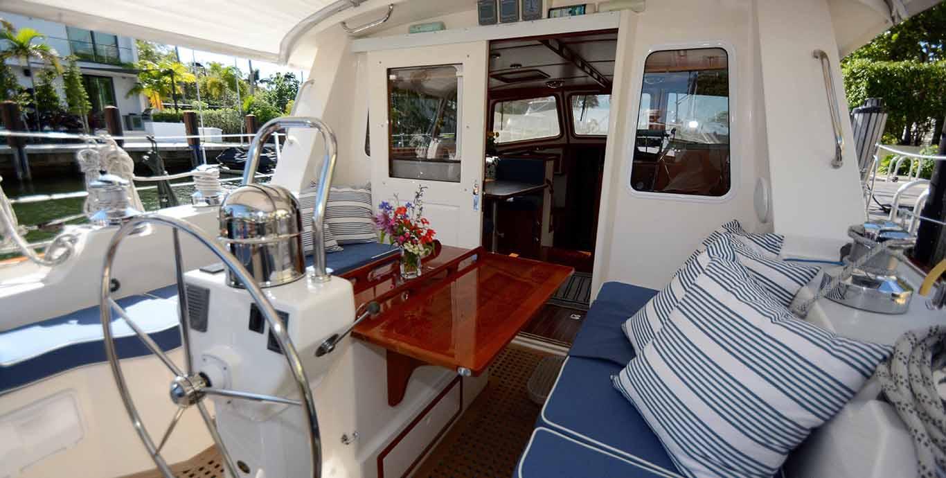 Aboard PANGOLIN a 50ft (15.24m) luxury sailing yacht , built by BRUCKMANN YACHTS in 2008