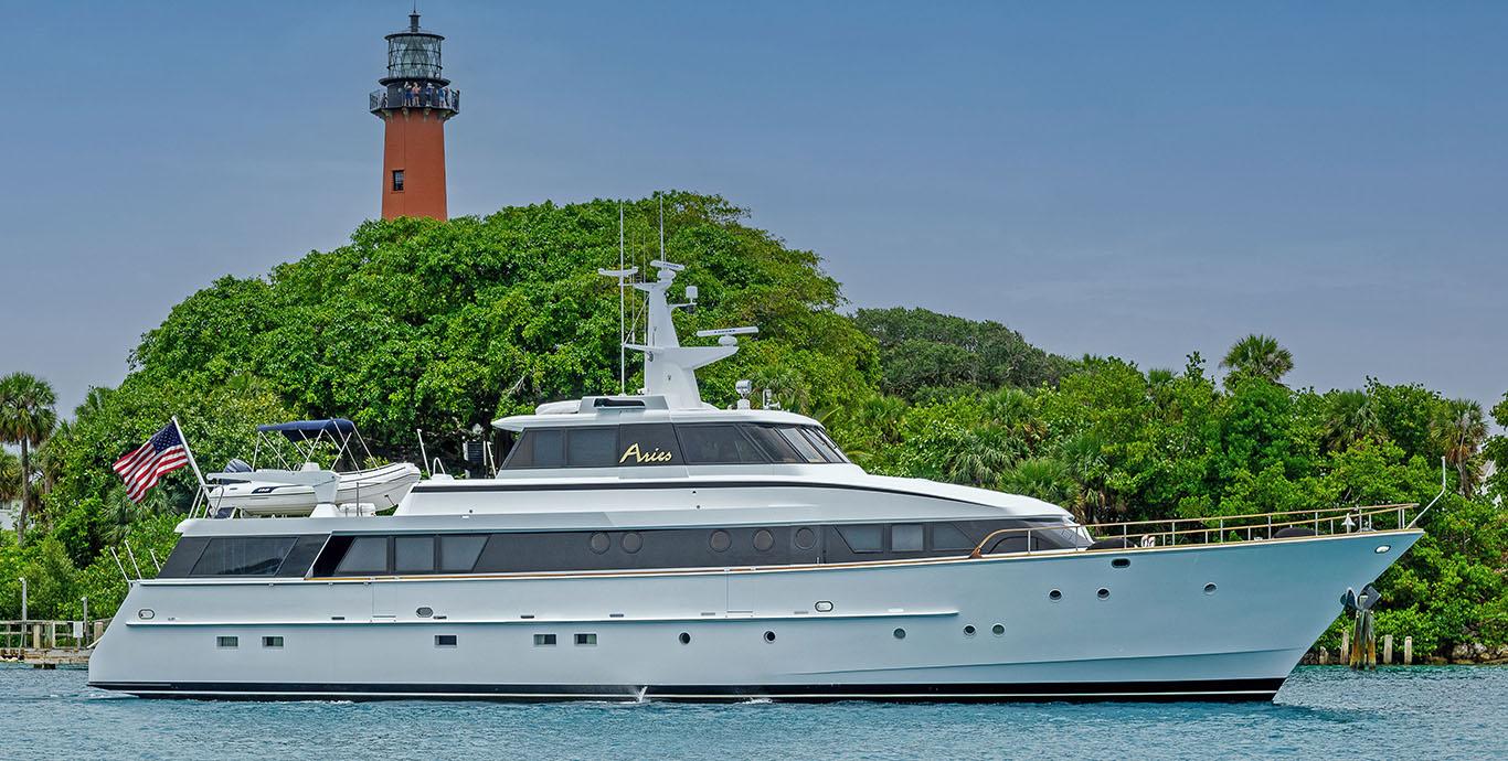 Aboard ARIES a 103ft (31.55m) luxury motor yacht , built by CHEOY LEE in 1989