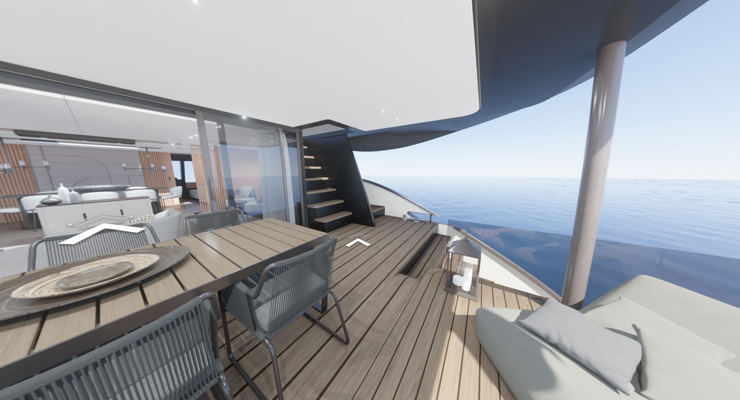 Aboard AQUON ONE a 63ft (19.48m) luxury motor yacht , built by LATITUDE YACHTS in 2023