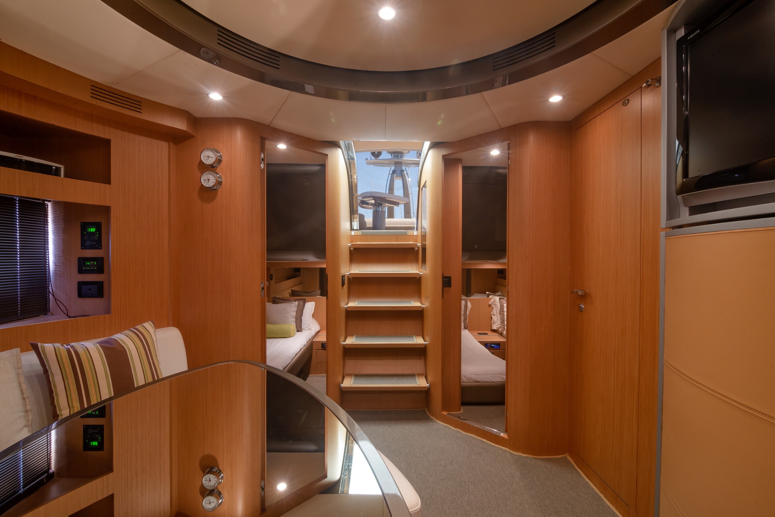 Aboard CIAO a 52ft (16.13m) luxury motor yacht , built by RIVA in 2009