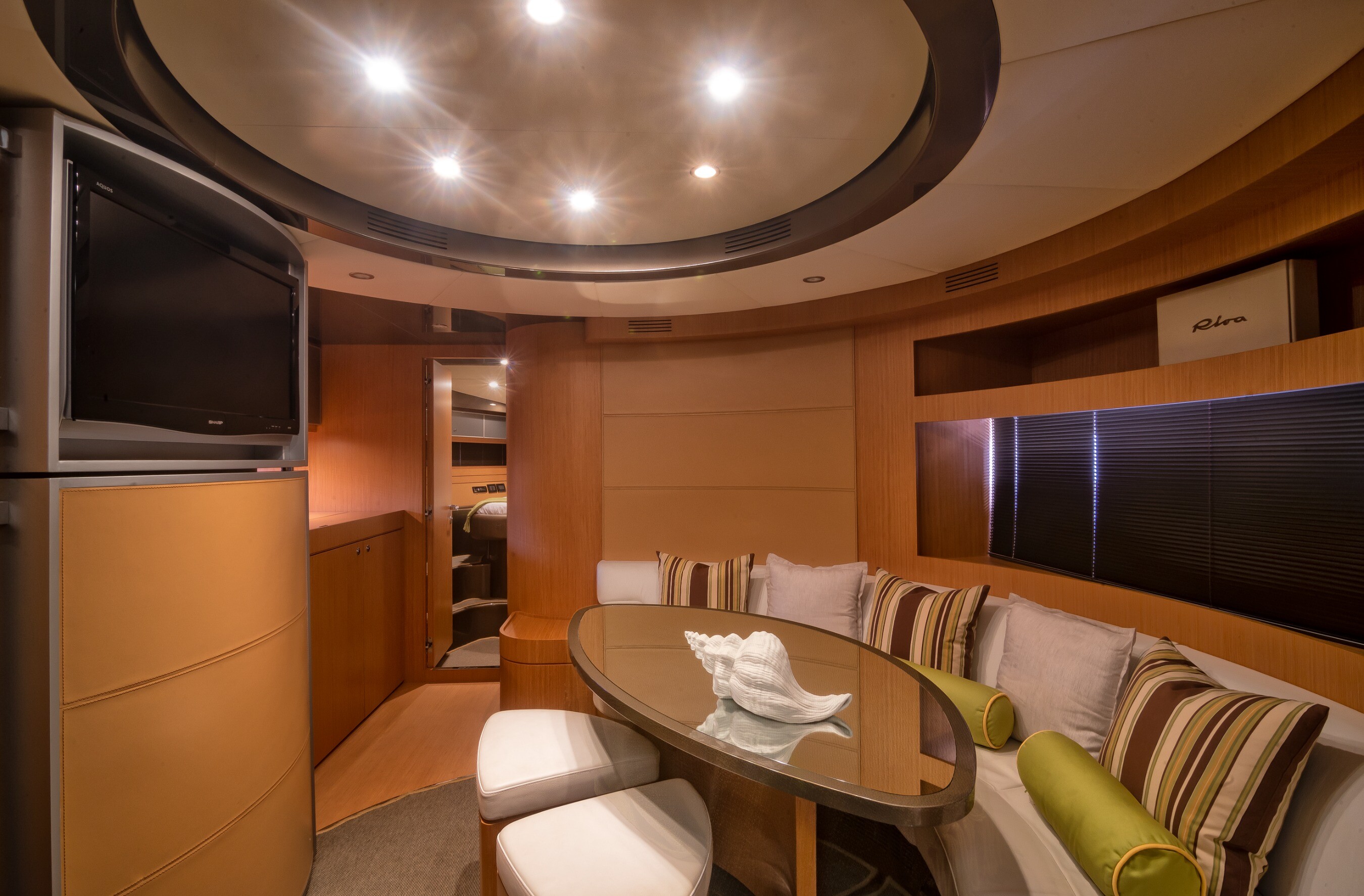 Aboard CIAO a 52ft (16.13m) luxury motor yacht , built by RIVA in 2009