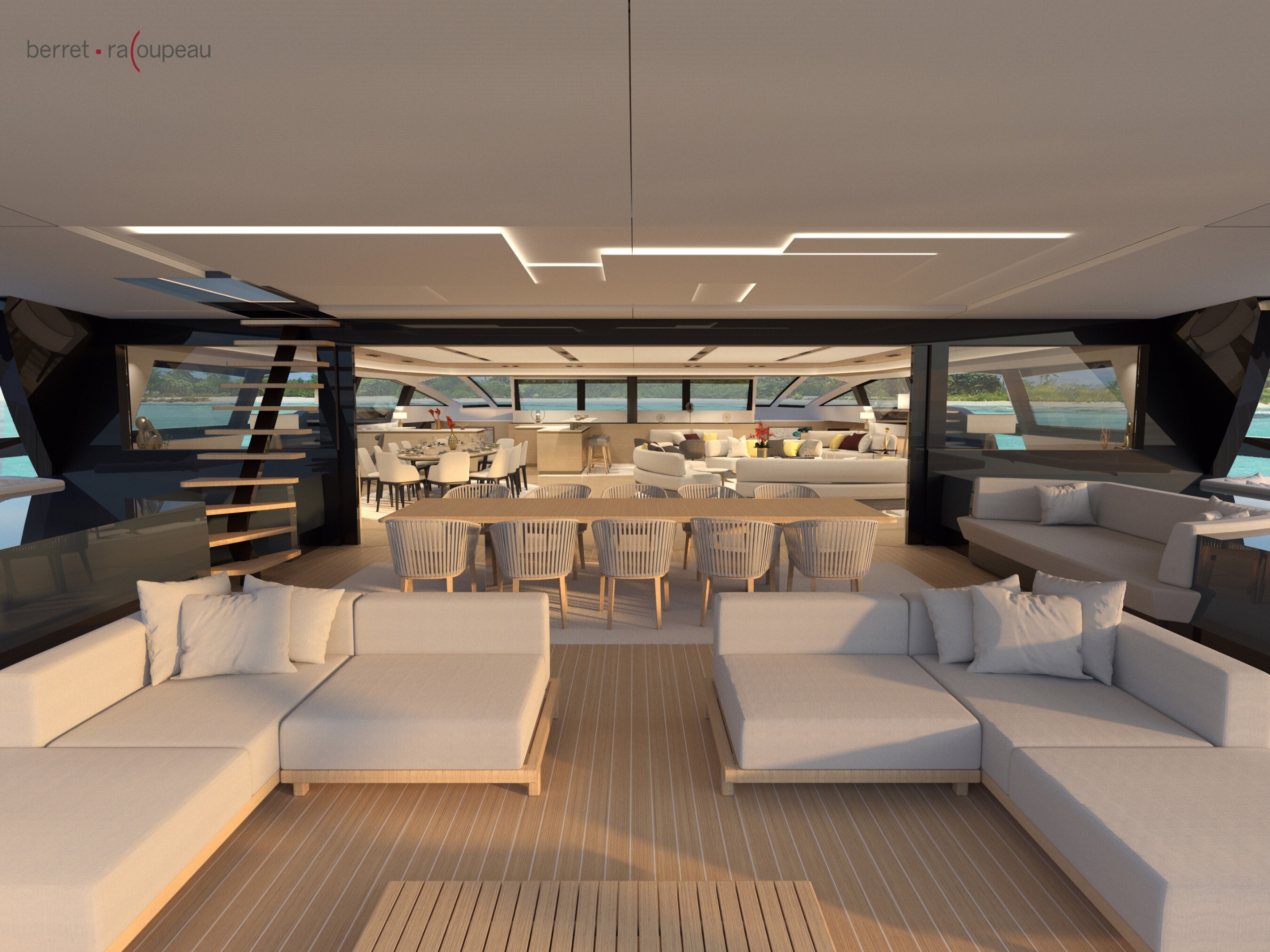 Aboard WIND130' SAILING CATAMARAN a 131ft (40m) luxury sailing yacht , built by CUSTOM BUILT