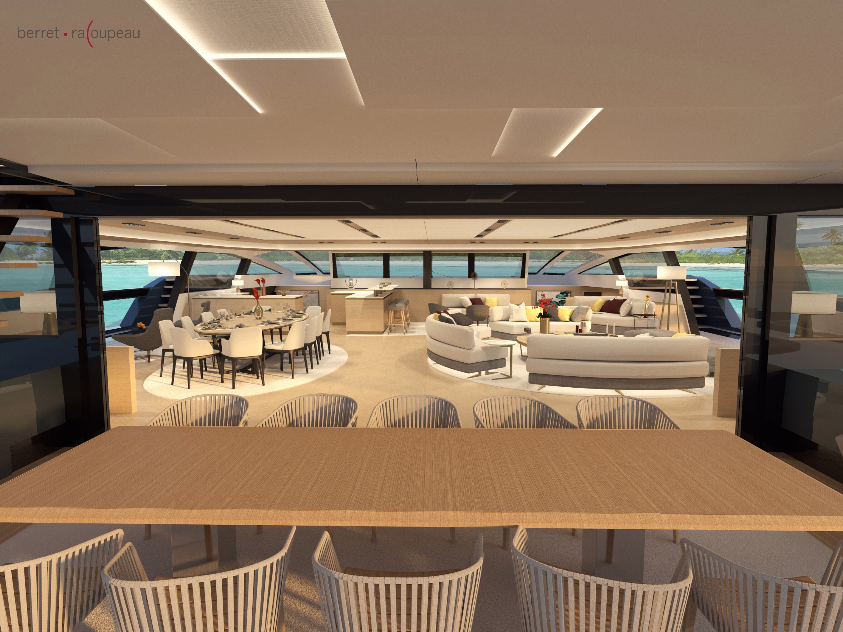 Aboard WIND130' SAILING CATAMARAN a 131ft (40m) luxury sailing yacht , built by CUSTOM BUILT