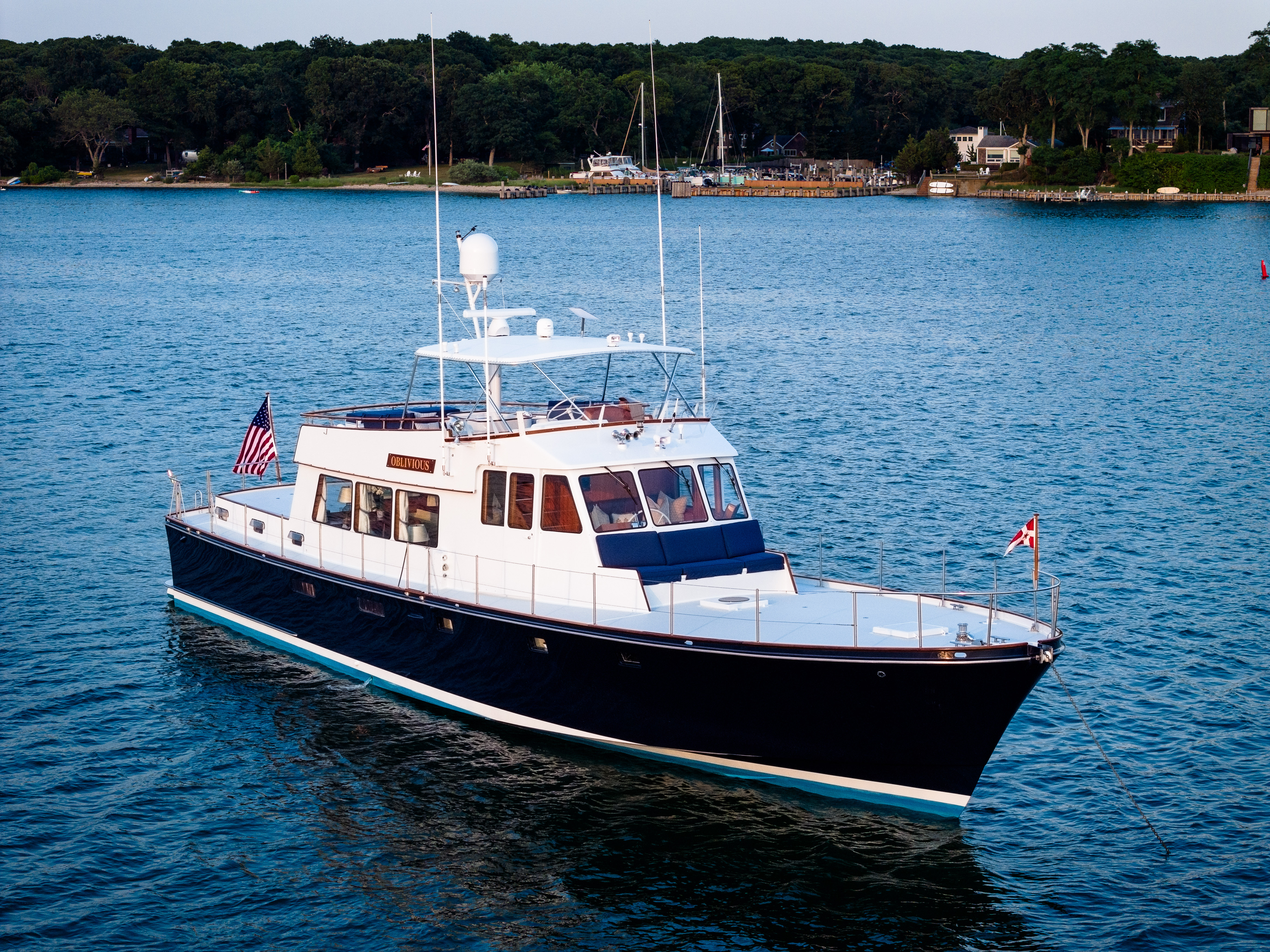Aboard OBLIVIOUS a 70ft (21.34m) luxury motor yacht , built by DERECKTOR in 1973