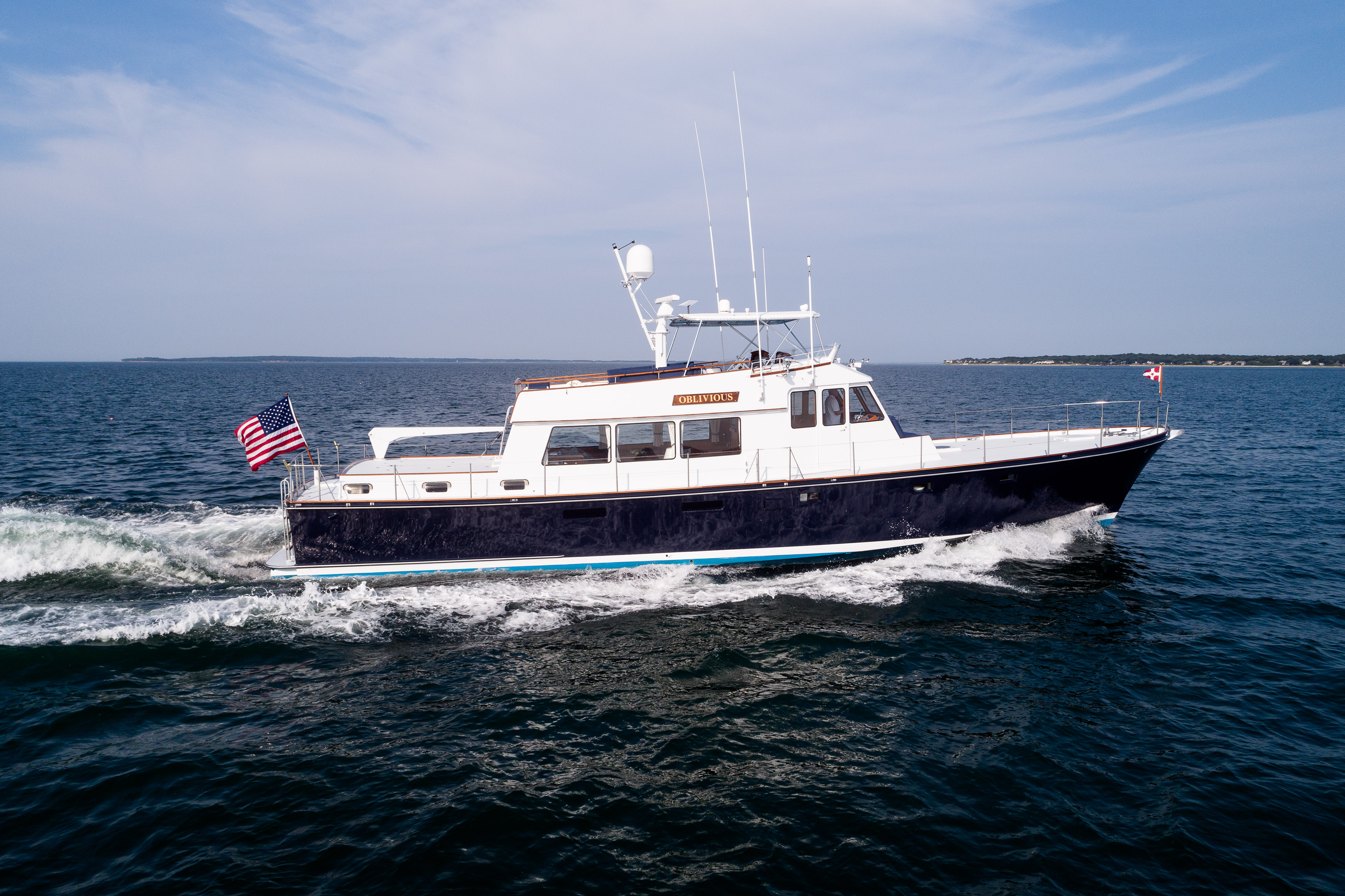 Aboard OBLIVIOUS a 70ft (21.34m) luxury motor yacht , built by DERECKTOR in 1973