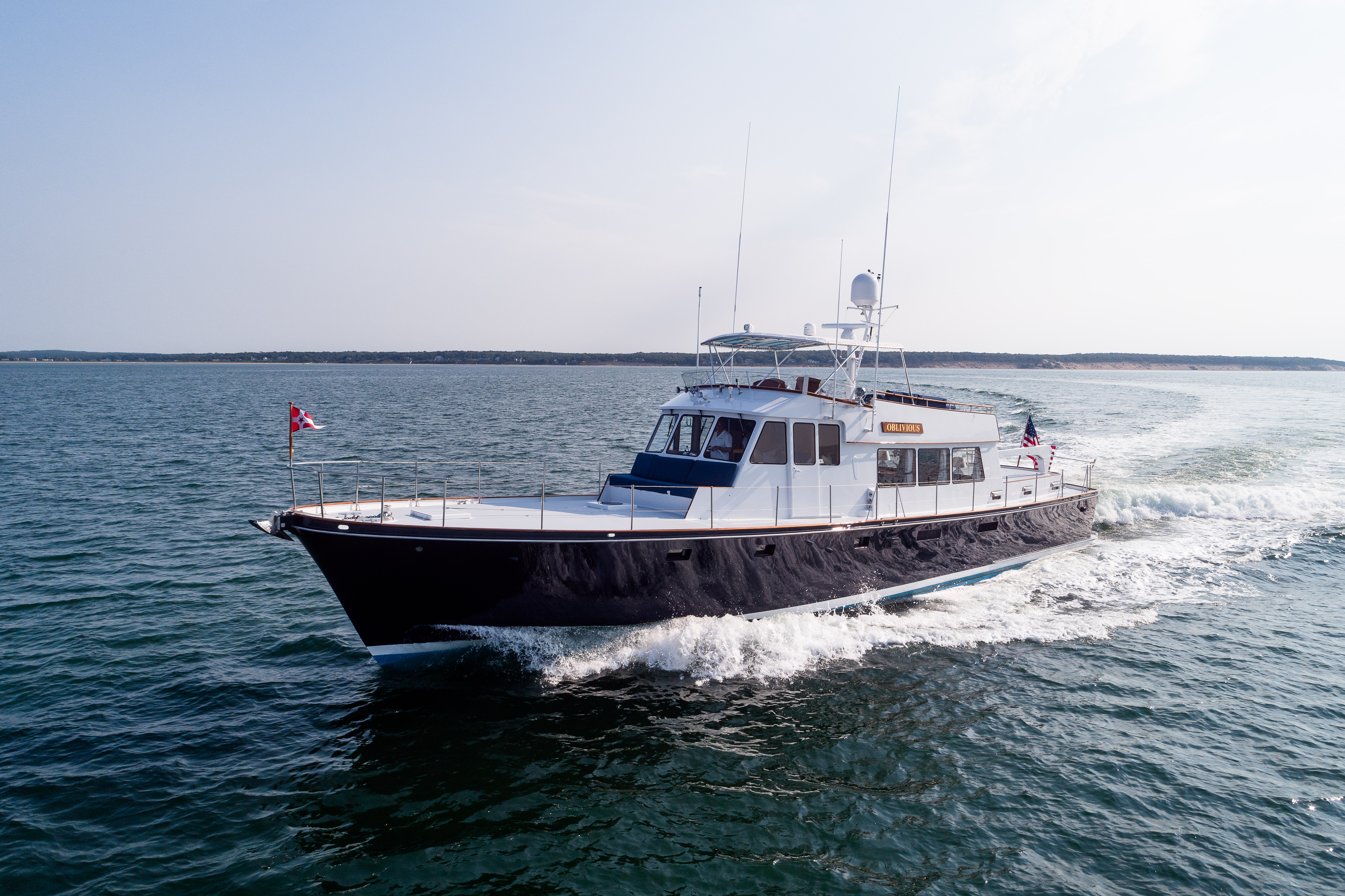 Aboard OBLIVIOUS a 70ft (21.34m) luxury motor yacht , built by DERECKTOR in 1973