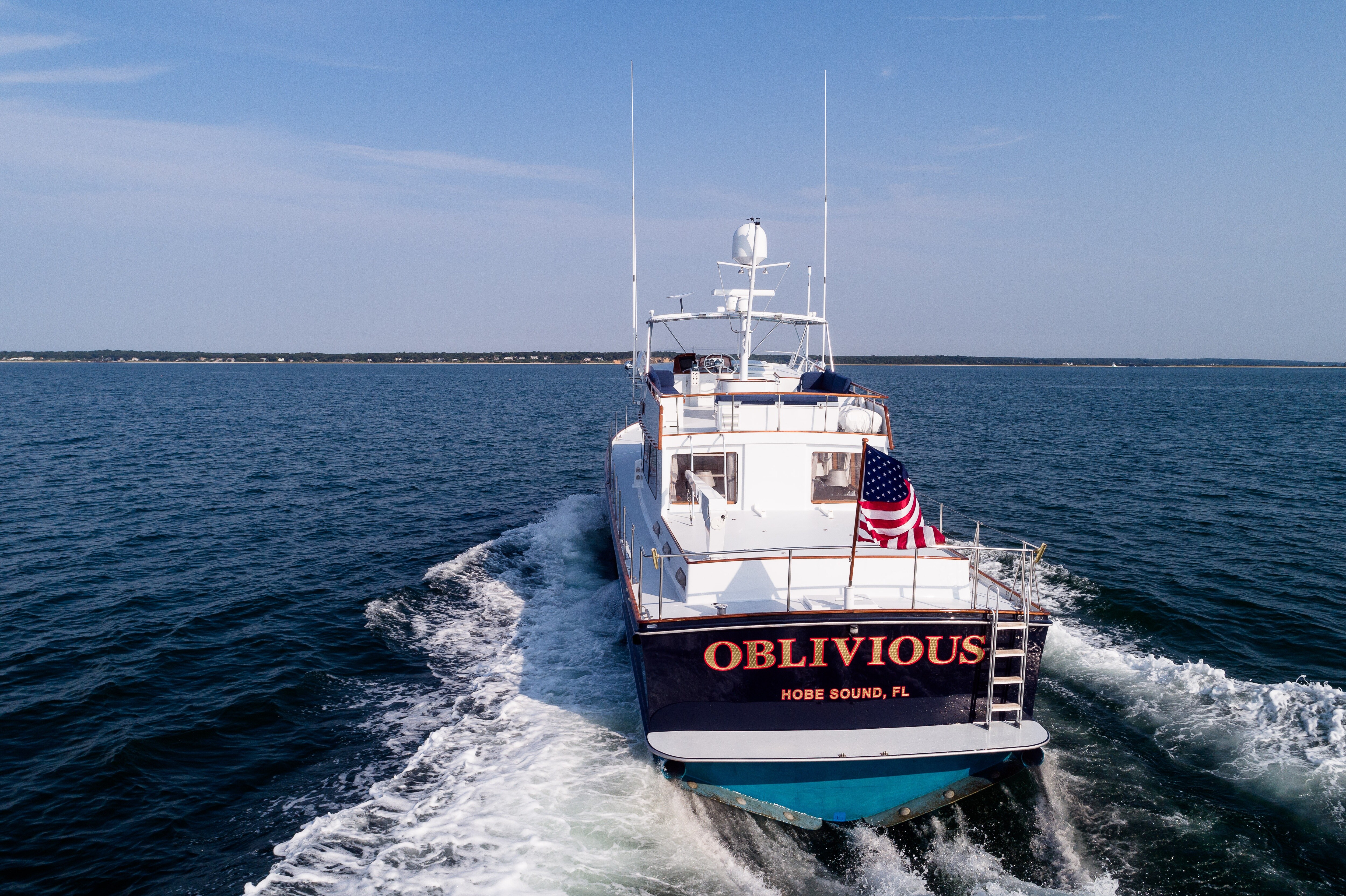 Aboard OBLIVIOUS a 70ft (21.34m) luxury motor yacht , built by DERECKTOR in 1973
