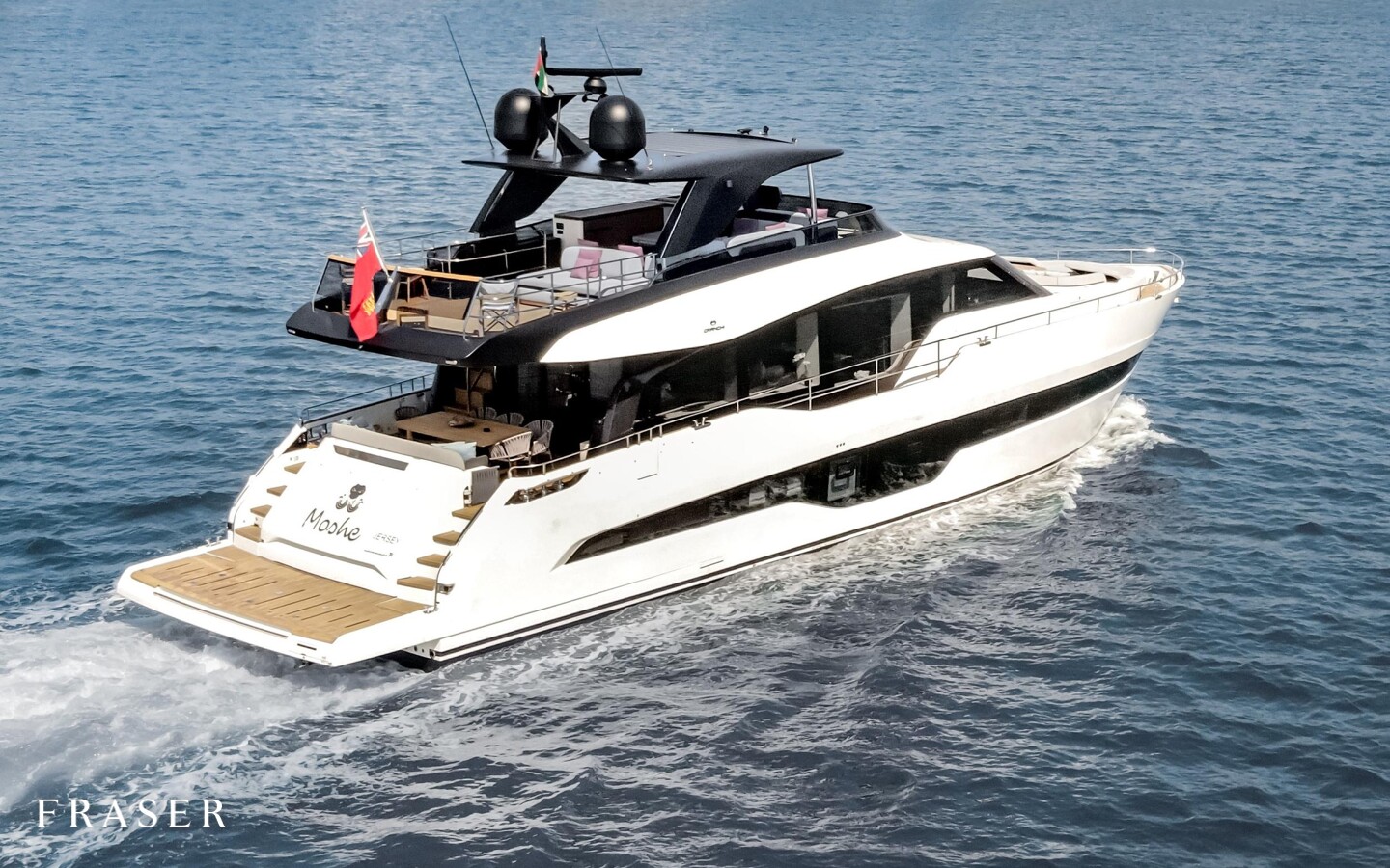 Aboard MOSHE a 76ft (23.26m) luxury motor yacht for Sale available with Fraser Yachts, built by CRANCHI in 2021