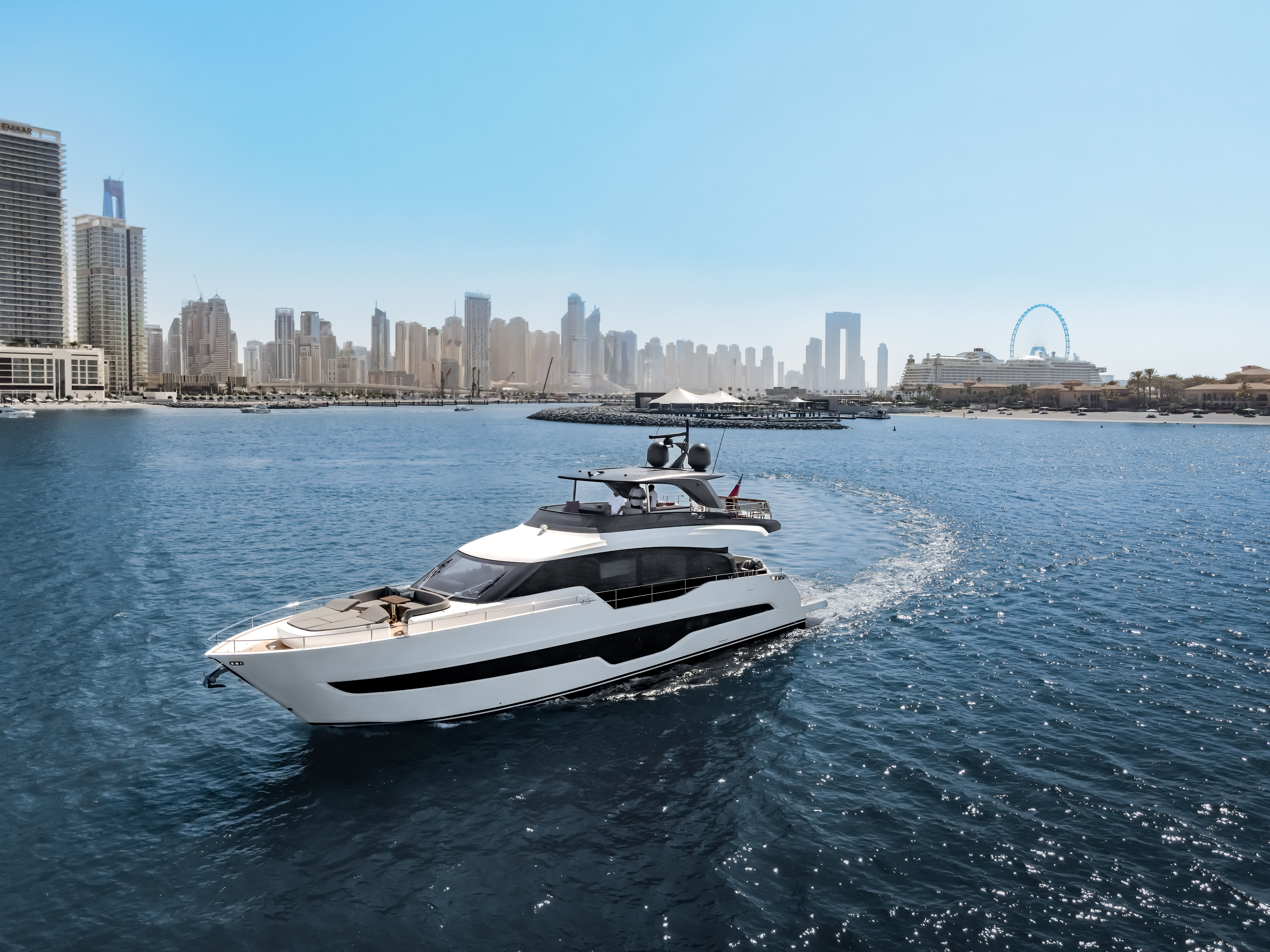 Aboard MOSHE a 76ft (23.26m) luxury motor yacht for Sale available with Fraser Yachts, built by CRANCHI in 2021