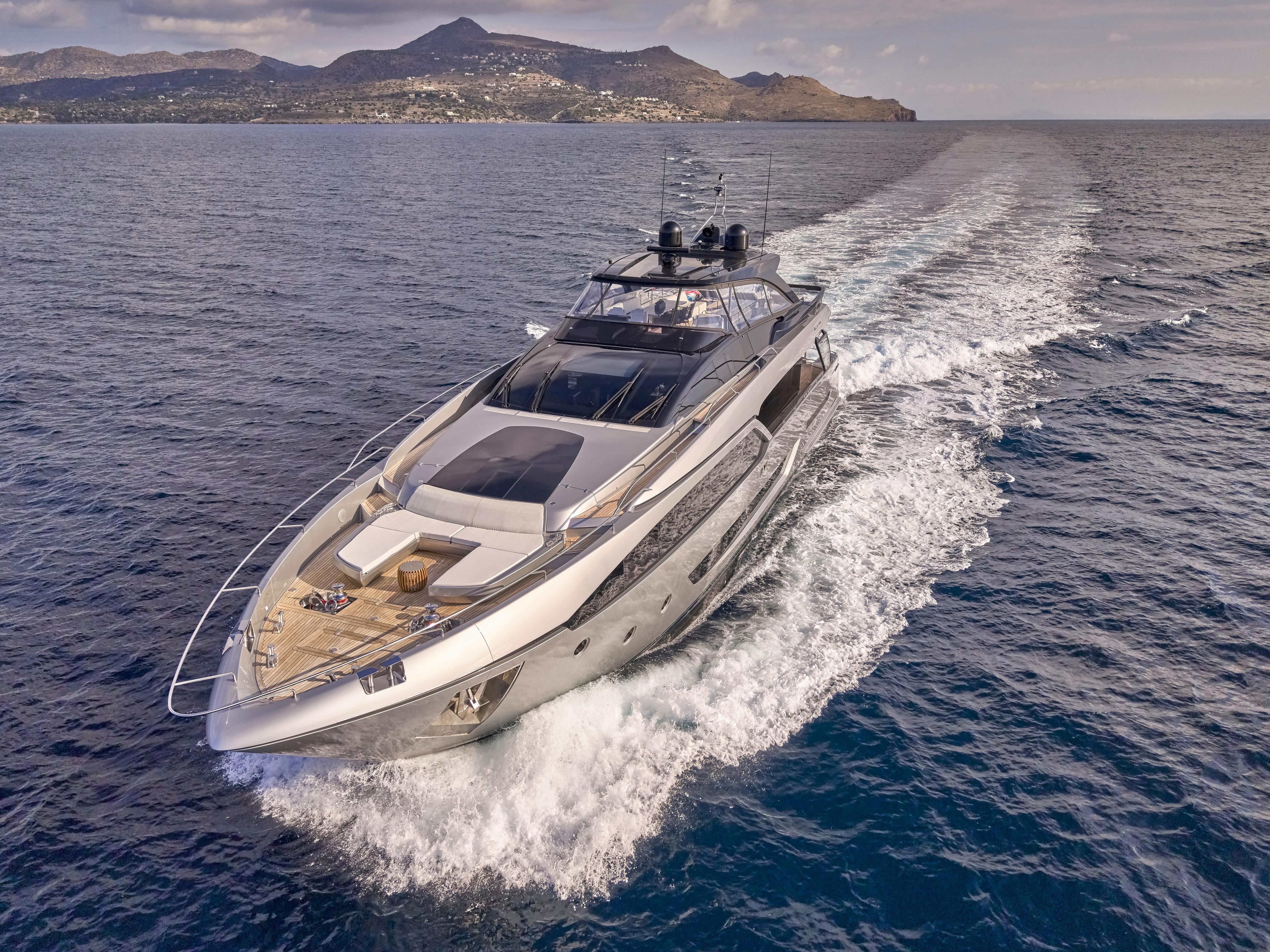 On board SYLIA motor yacht for Charter with Fraser Yachts, built by RIVA 28.49 meters long
