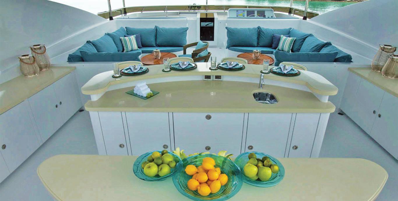 Aboard FINISH LINE a 120ft (36.58m) luxury motor yacht , built by TRINITY YACHTS in 2013