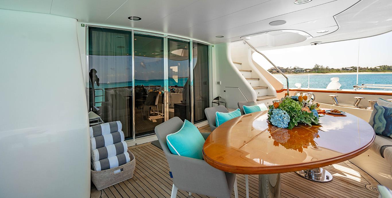 Aboard HEAVEN CAN WAIT a 115ft (35.05m) luxury motor yacht for Charter available with Fraser Yachts, built by BENETTI in 2006