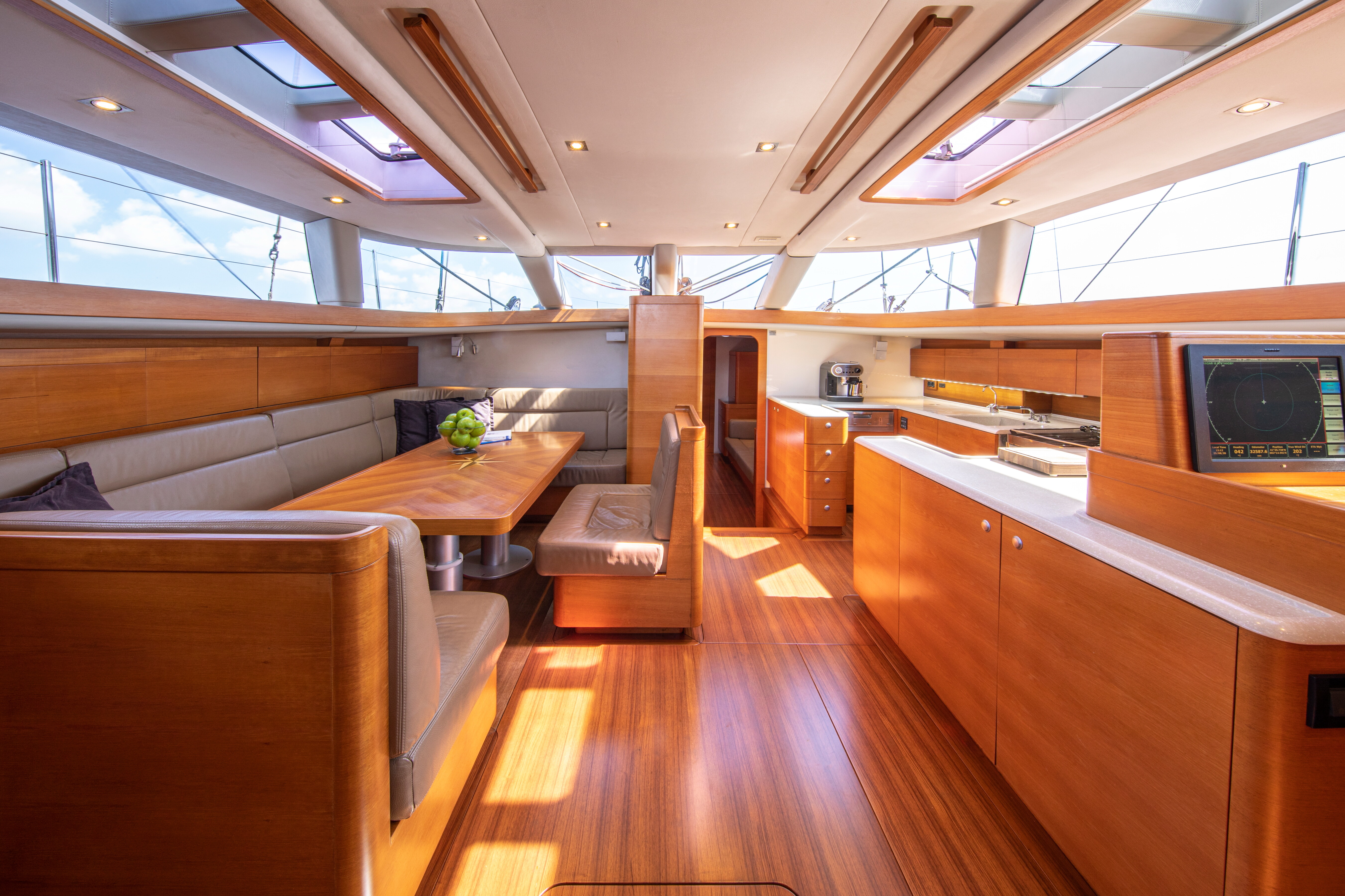 Aboard GEOMETRY a ft (21.95m) luxury sailing yacht , built by SEAWAY in 2009