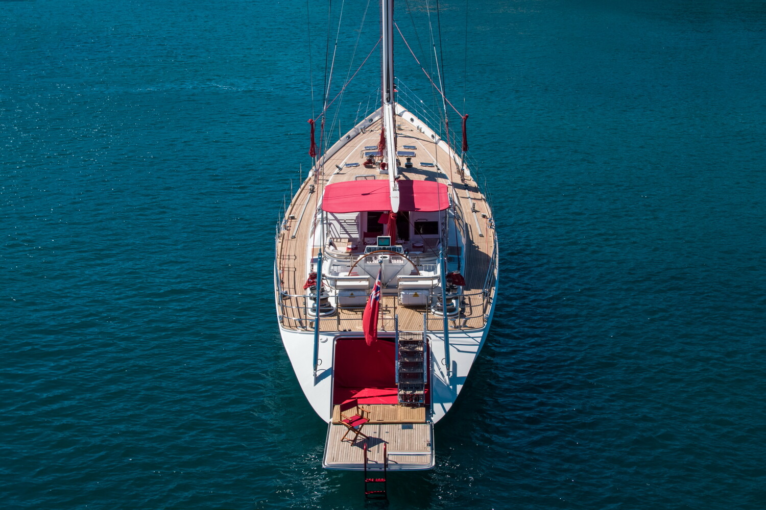 Aboard ALTA MAREA a 96ft (29.45m) luxury sailing yacht , built by JONGERT in 1991
