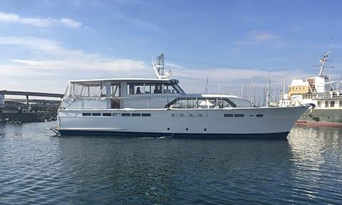 Aboard BEOWULF a 57ft (17.37m) luxury motor yacht , built by CHRIS CRAFT in 1965