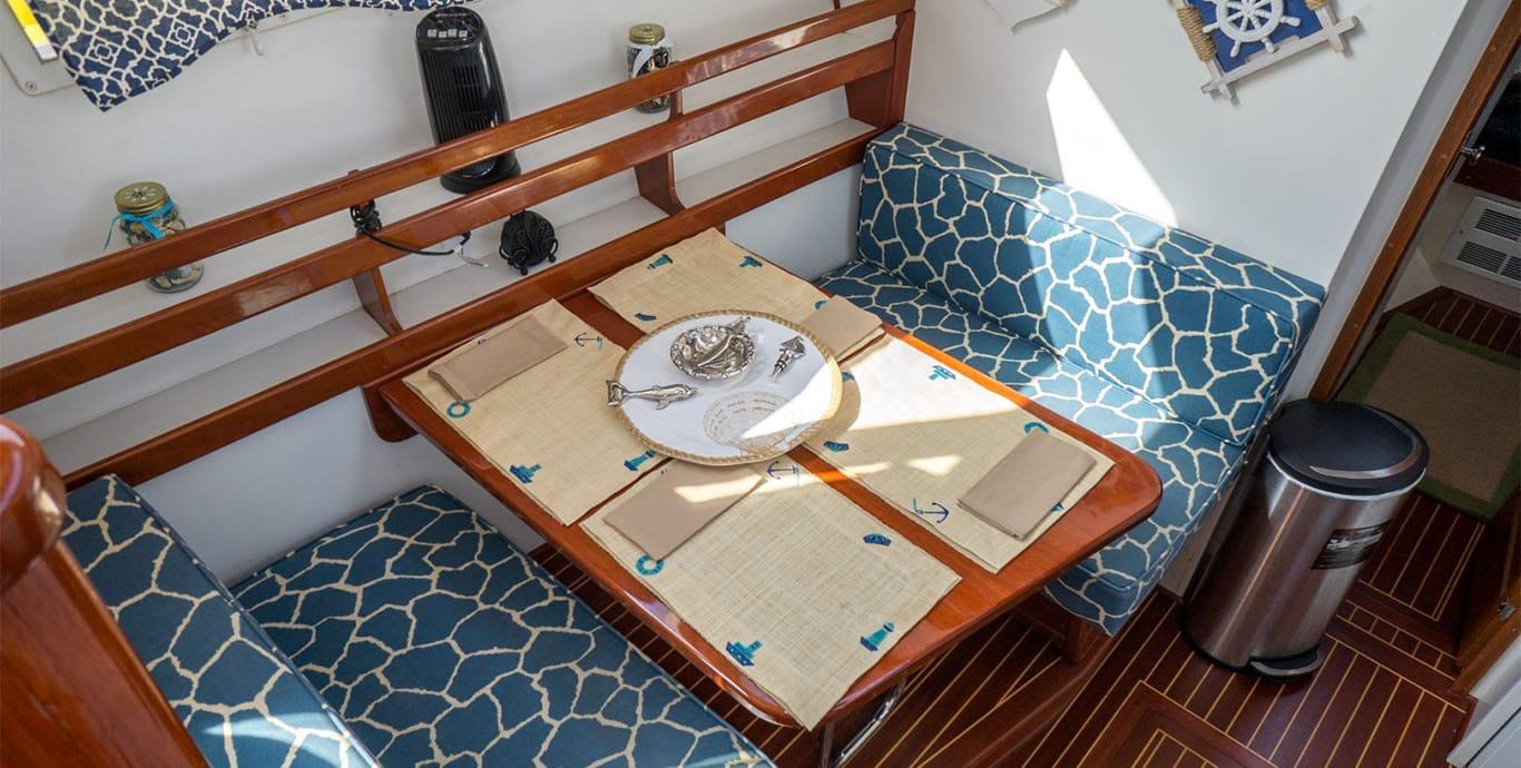 Aboard BEOWULF a 57ft (17.37m) luxury motor yacht , built by CHRIS CRAFT in 1965