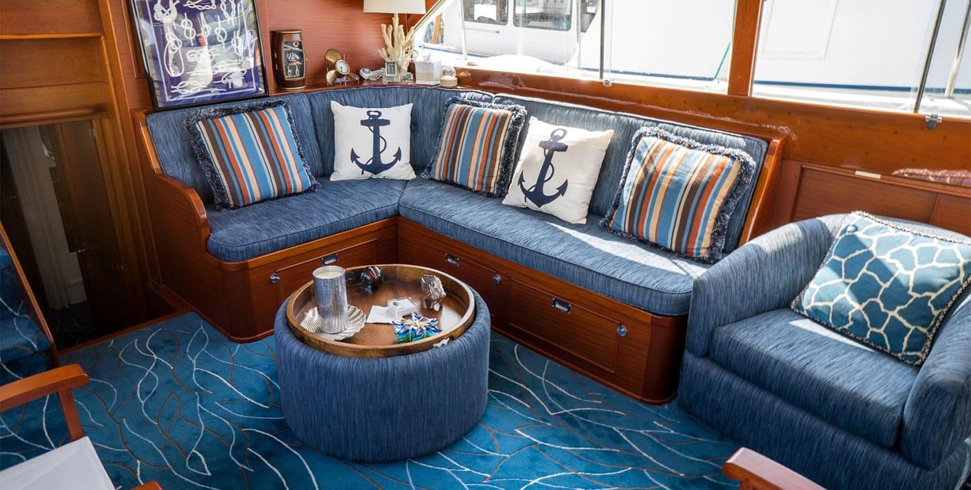 Aboard BEOWULF a 57ft (17.37m) luxury motor yacht , built by CHRIS CRAFT in 1965