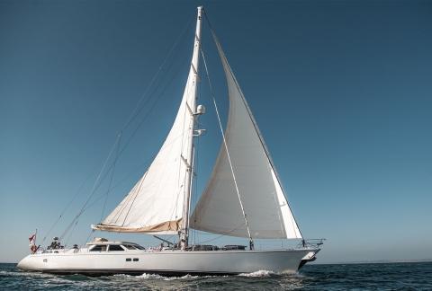 Aboard OYA a 98ft (30m) luxury sailing yacht , built by CAMPER & NICHOLSONS in 1989