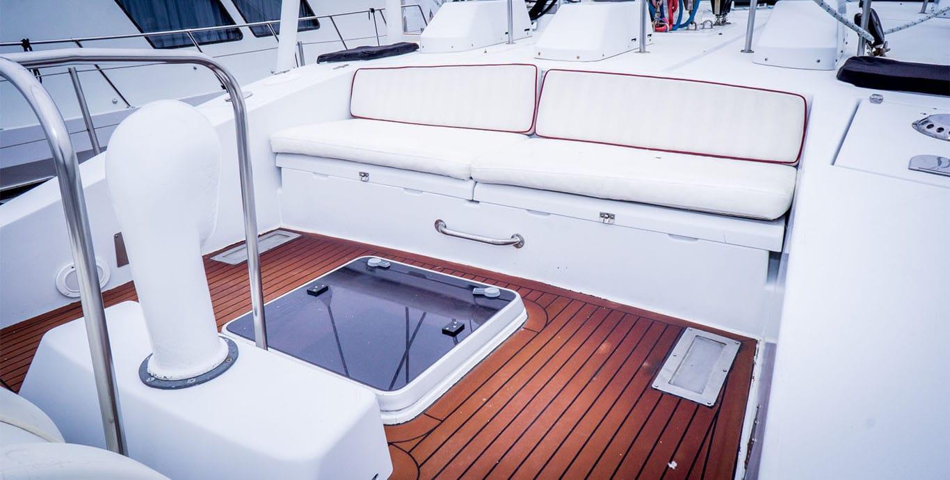 Aboard ODYSSEUS a 97ft (29.57m) luxury sailing yacht , built by CIM - CONSTRUCTIONS INDUSTRIELLES ET MARITIMES in 1987