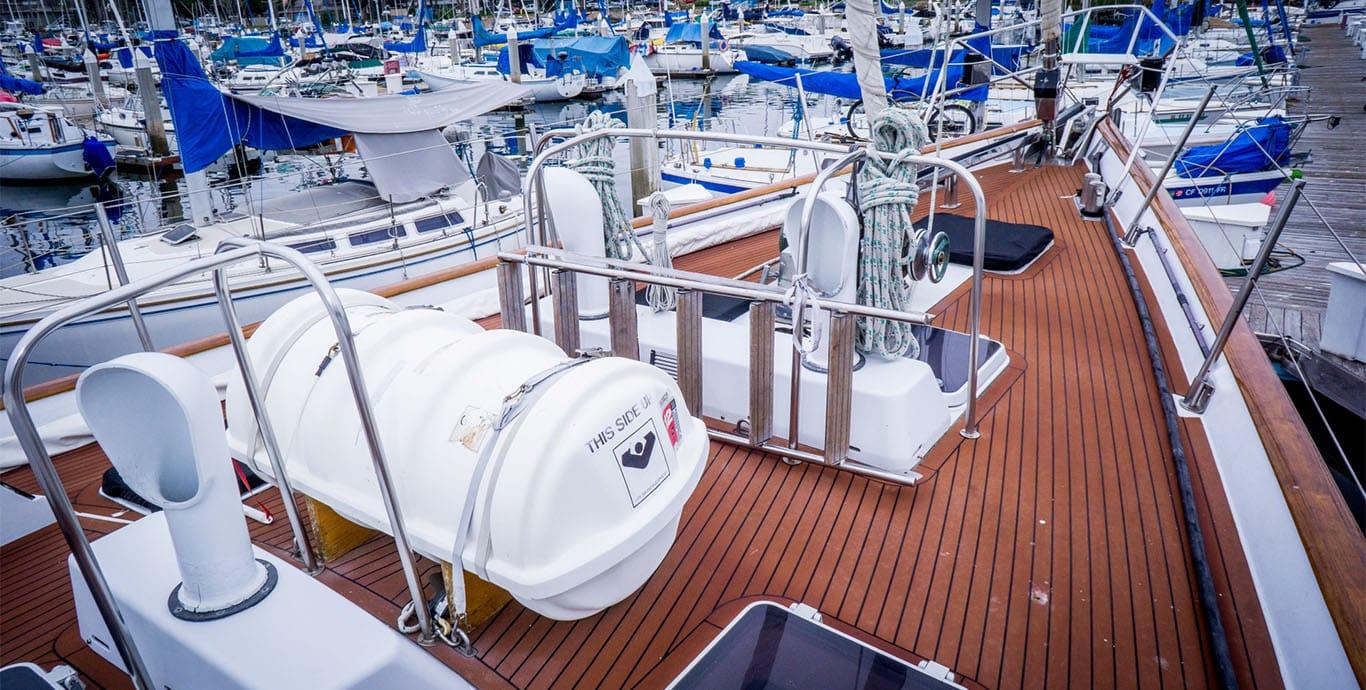 Aboard ODYSSEUS a 97ft (29.57m) luxury sailing yacht , built by CIM - CONSTRUCTIONS INDUSTRIELLES ET MARITIMES in 1987