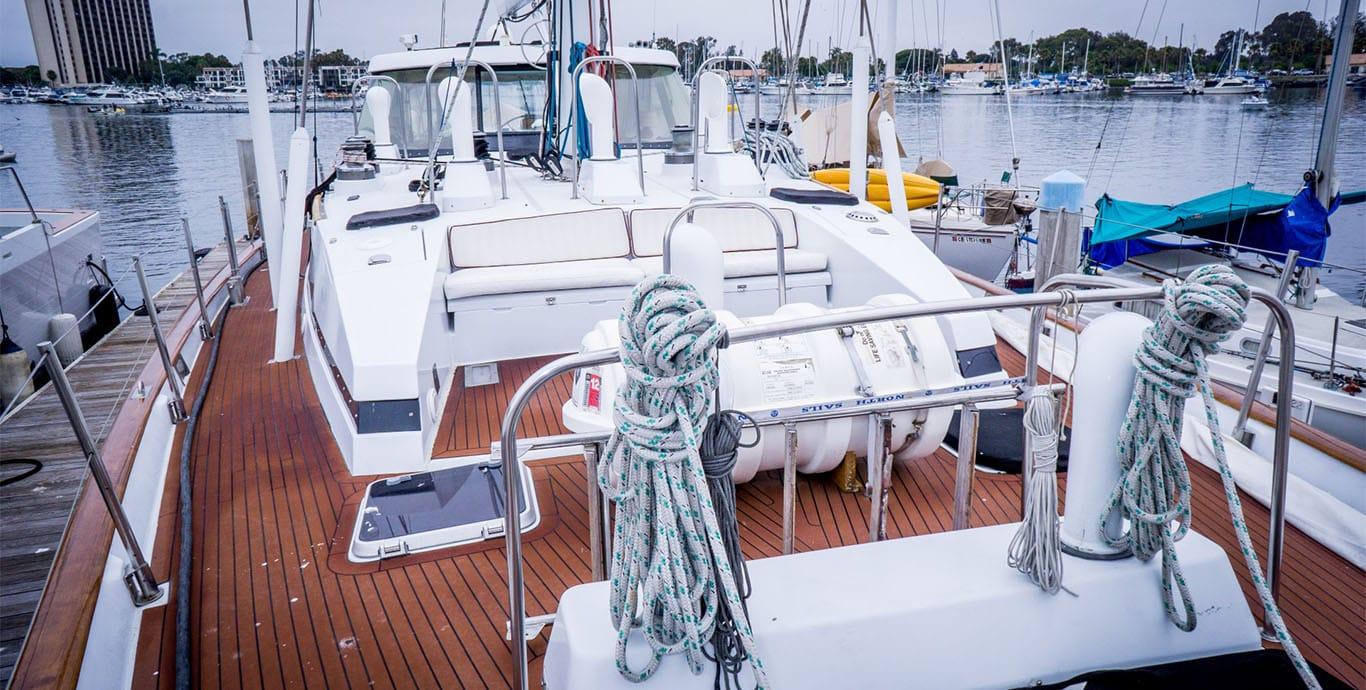 Aboard ODYSSEUS a 97ft (29.57m) luxury sailing yacht , built by CIM - CONSTRUCTIONS INDUSTRIELLES ET MARITIMES in 1987