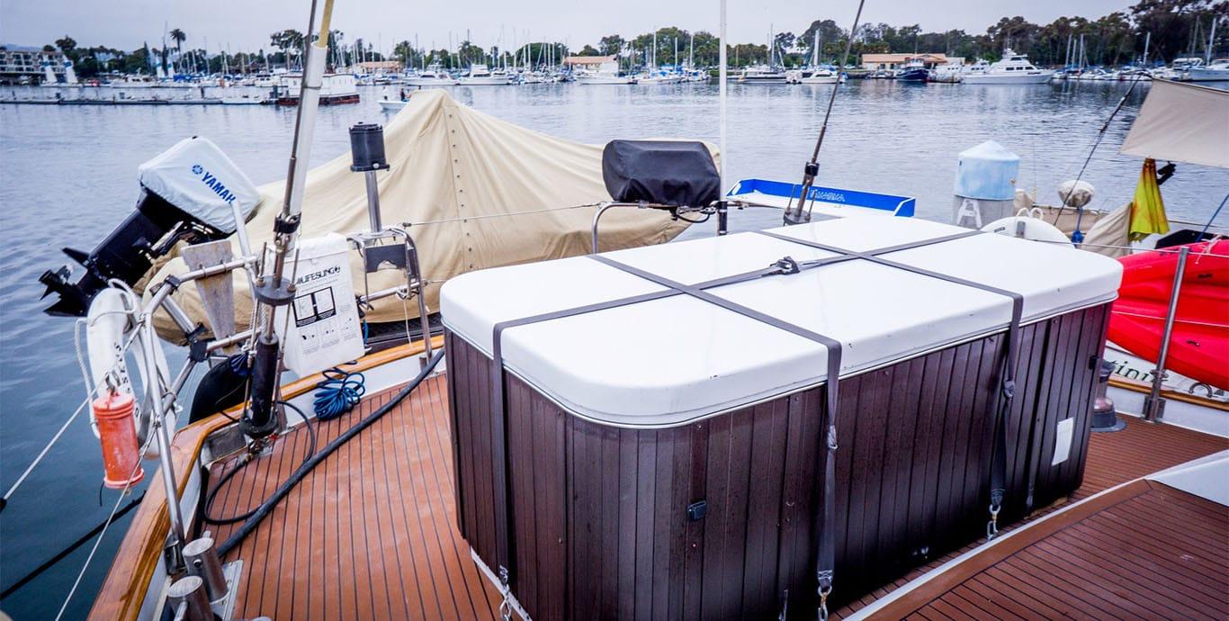 Aboard ODYSSEUS a 97ft (29.57m) luxury sailing yacht , built by CIM - CONSTRUCTIONS INDUSTRIELLES ET MARITIMES in 1987