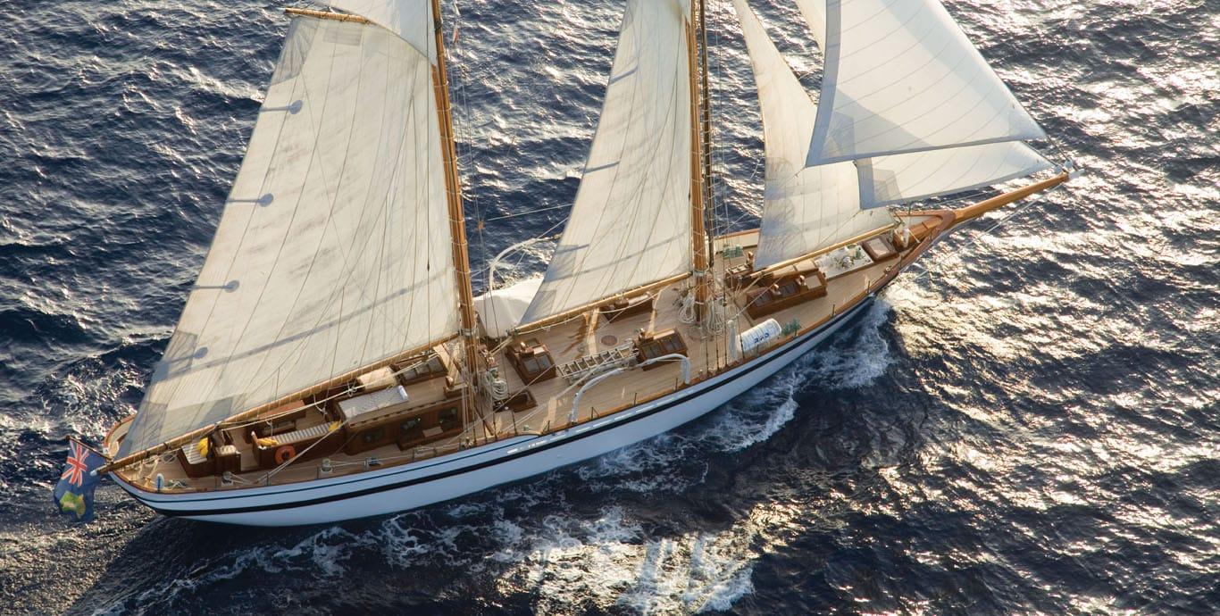 Aboard BORKUMRIFF II a 101ft (31m) luxury sailing yacht , built by LUBBE-VOSS in 1982