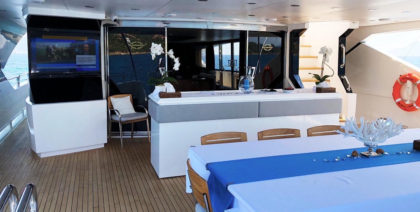 Aboard REGULUS a 128ft (39.12m) luxury motor yacht , built by SUNSEEKER in 2010