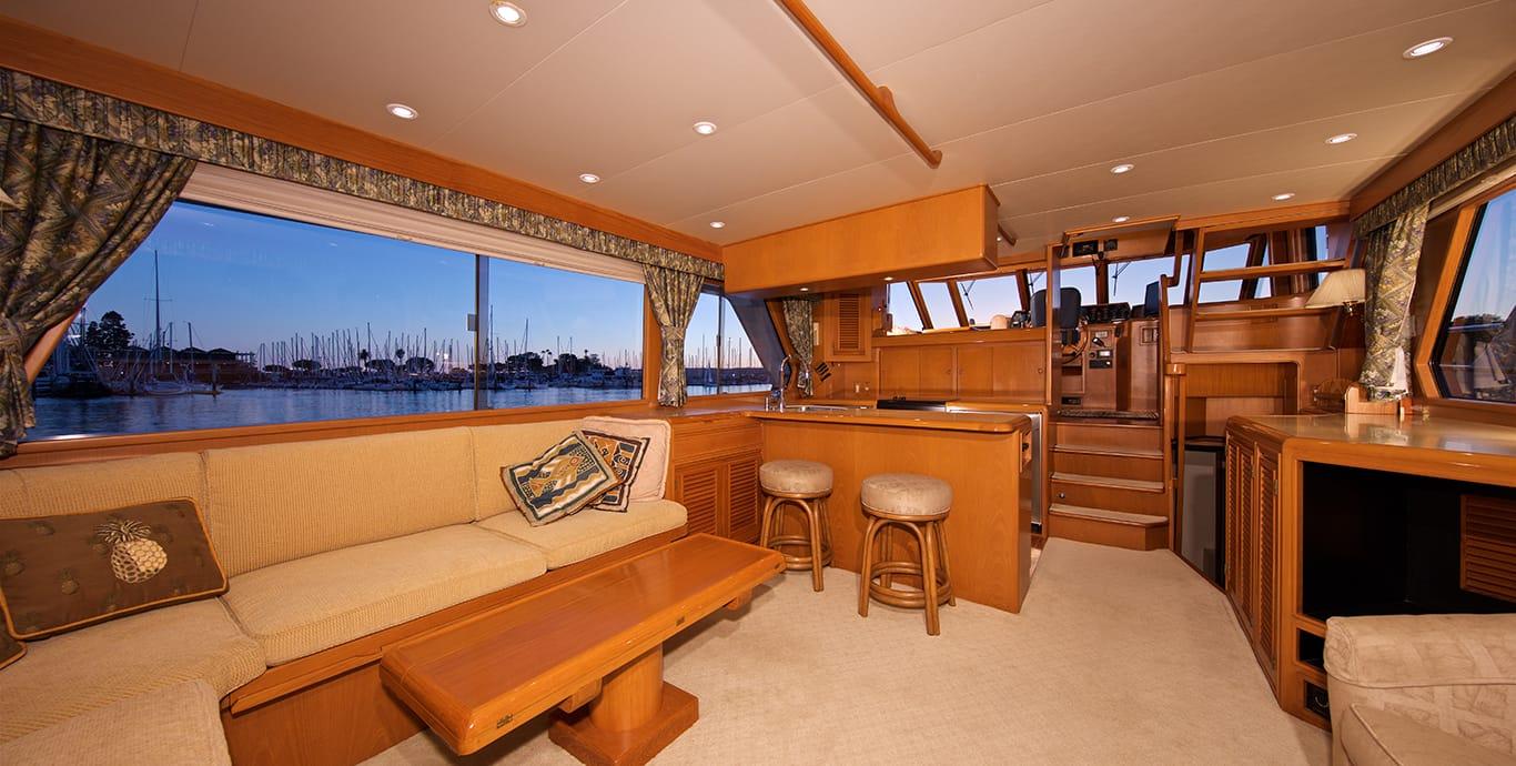 Aboard TEMPUS FUGIT a 55ft (16.76m) luxury motor yacht , built by OFFSHORE YACHTS in 1995