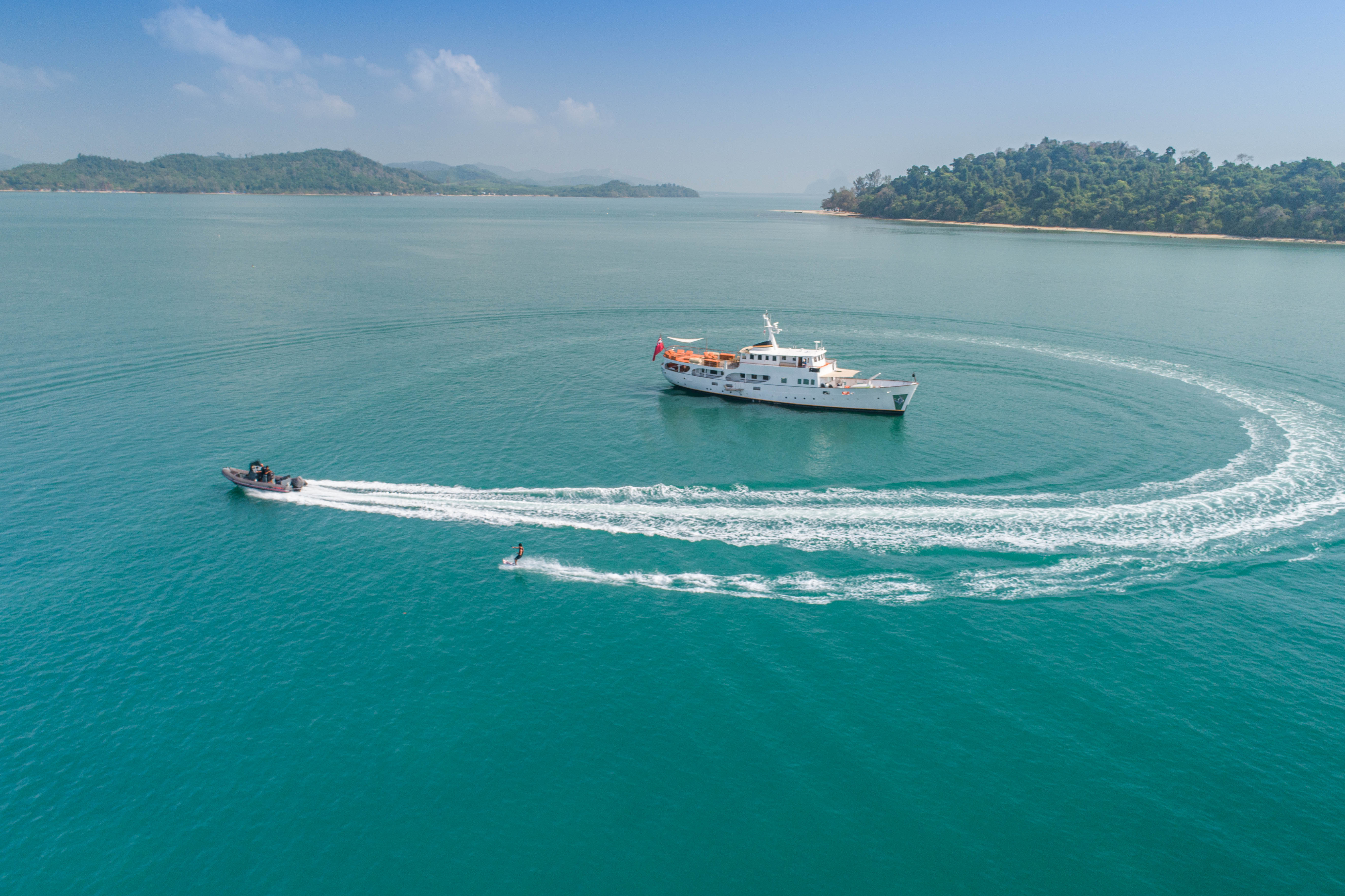 Aboard CAMARA C a 105ft (32m) luxury motor yacht , built by YARROW & CO. in 1961