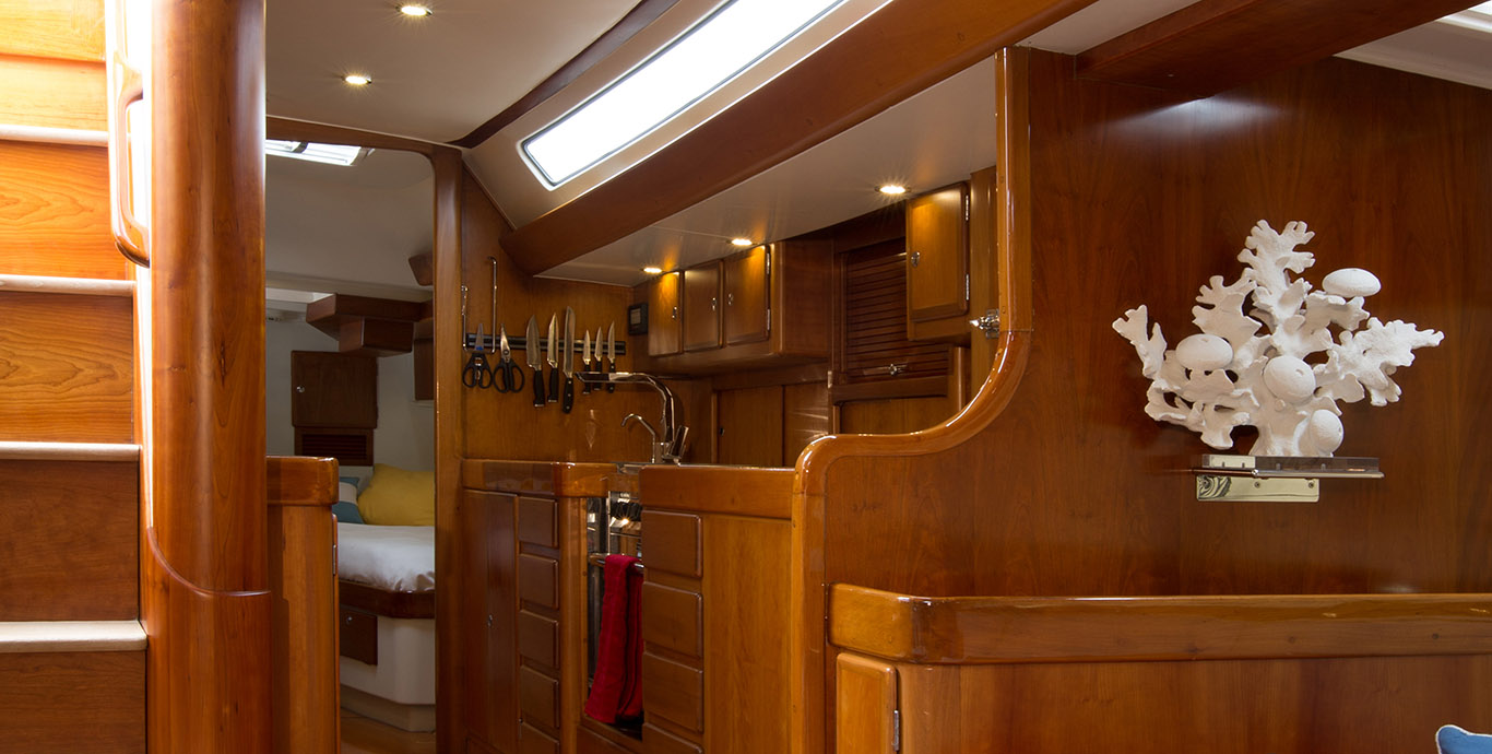 Aboard HEROINA a 73ft (22.53m) luxury sailing yacht for Sale available with Fraser Yachts, built by ASTILLEROS SARMIENTO in 1993