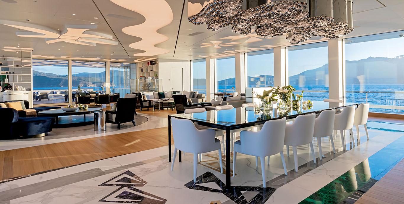 Aboard LUMINOSITY a 353ft (107.6m) luxury motor yacht , built by BENETTI in 2020