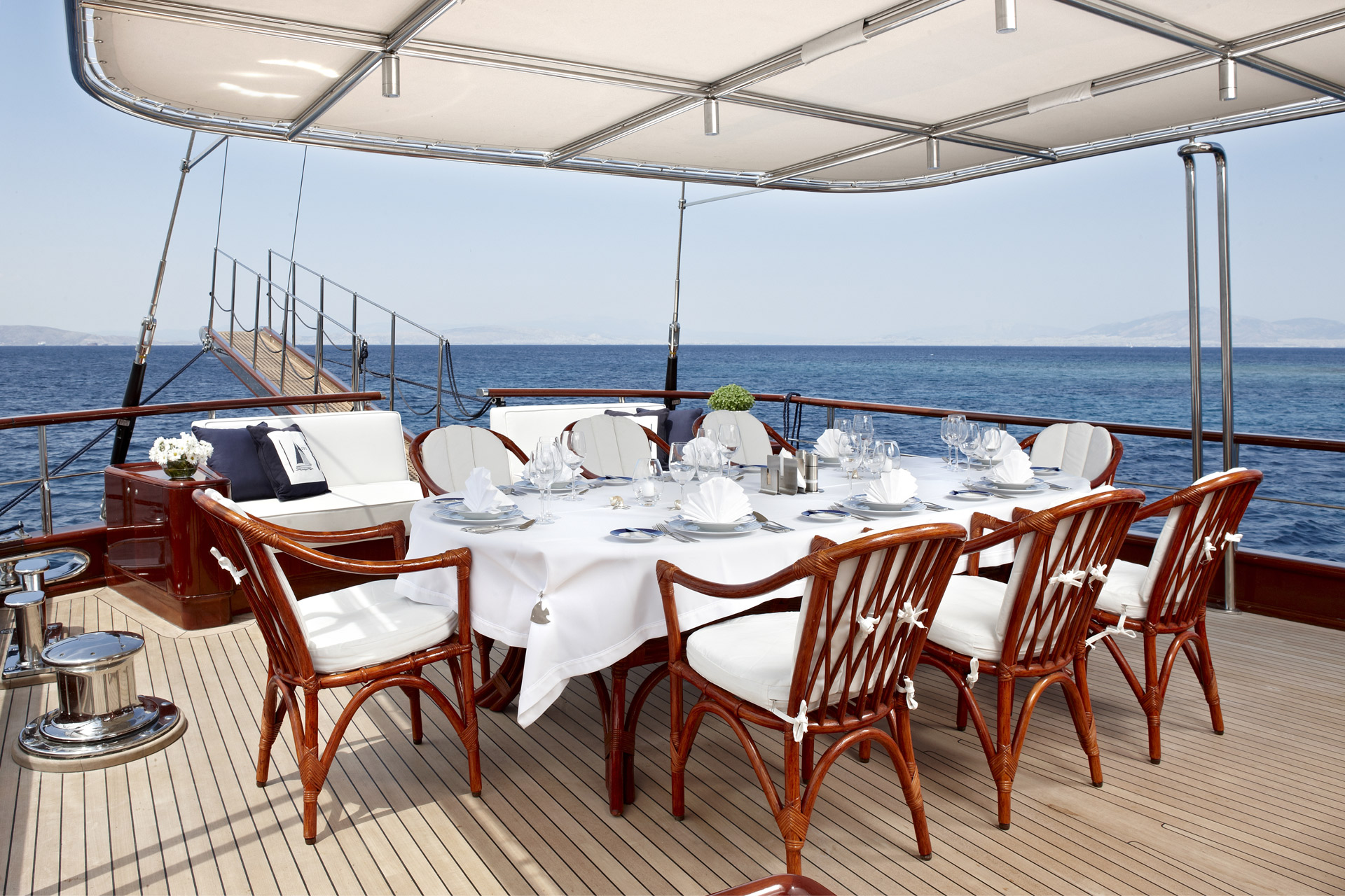 Aboard IRAKLIS L a 116ft (35.5m) luxury sailing yacht , built by PERAMA in 2009